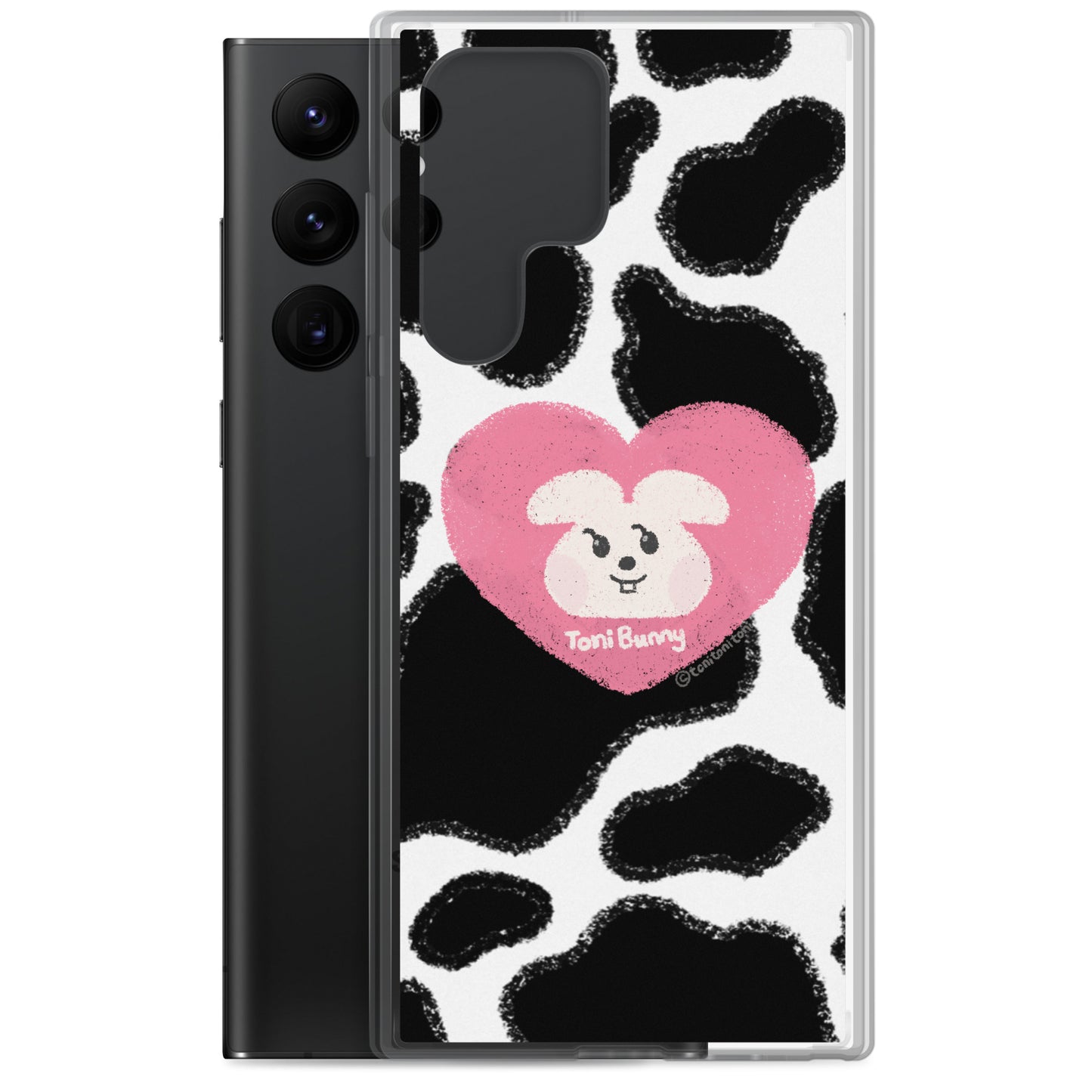 π ToniBunny Pink Heart Cow Print Edition Samsung Clear Case π