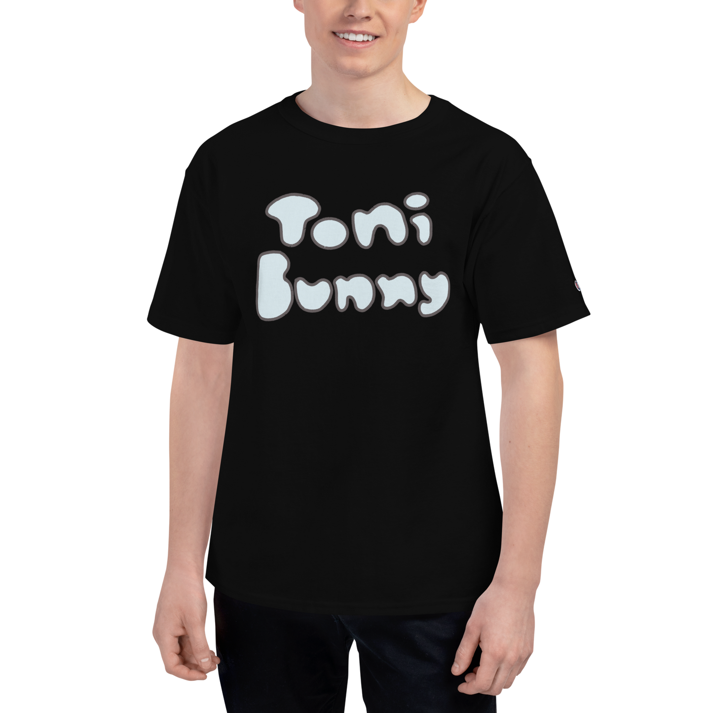 π ToniBunny Blue Bubble Letter Men's Champion T-Shirt π
