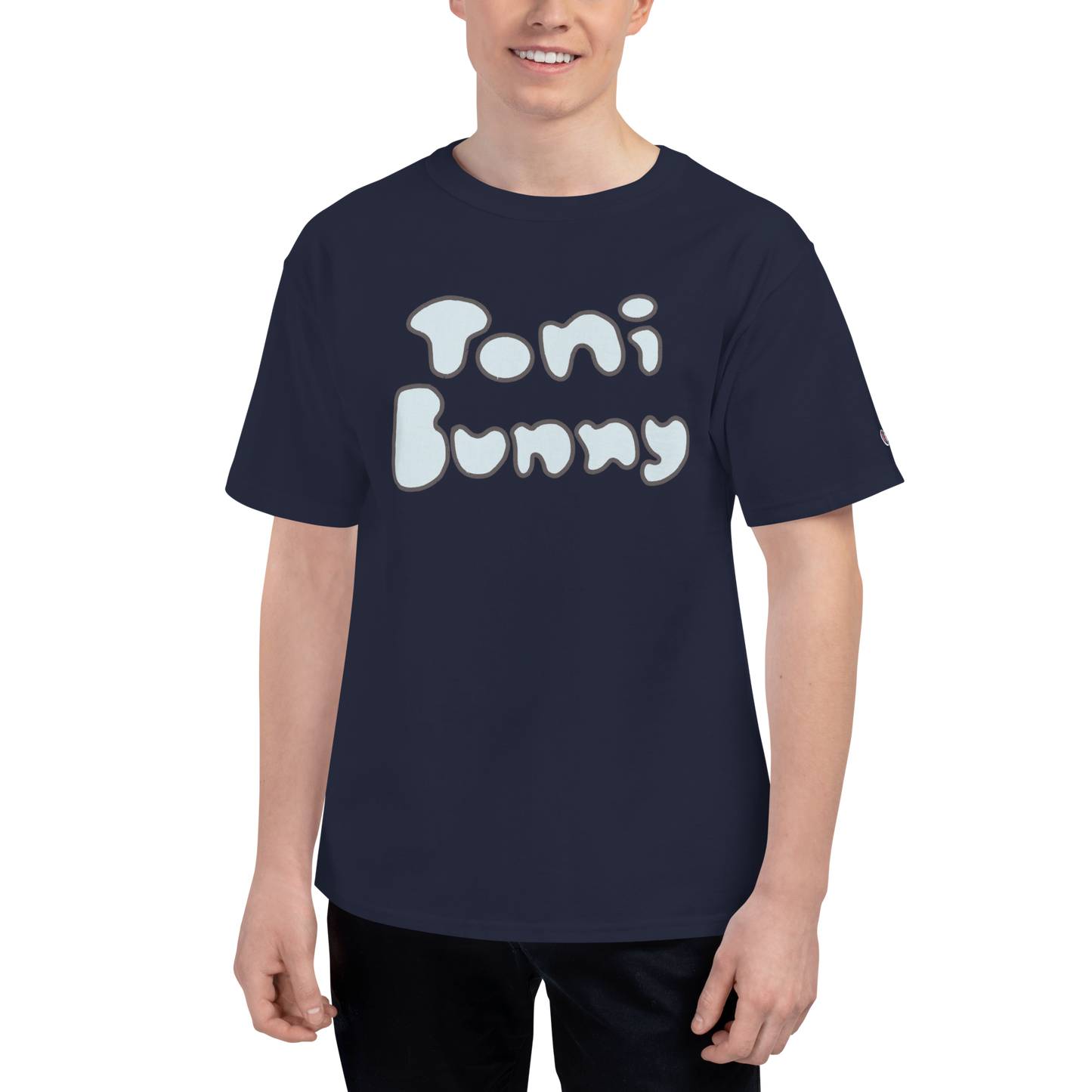 π ToniBunny Blue Bubble Letter Men's Champion T-Shirt π