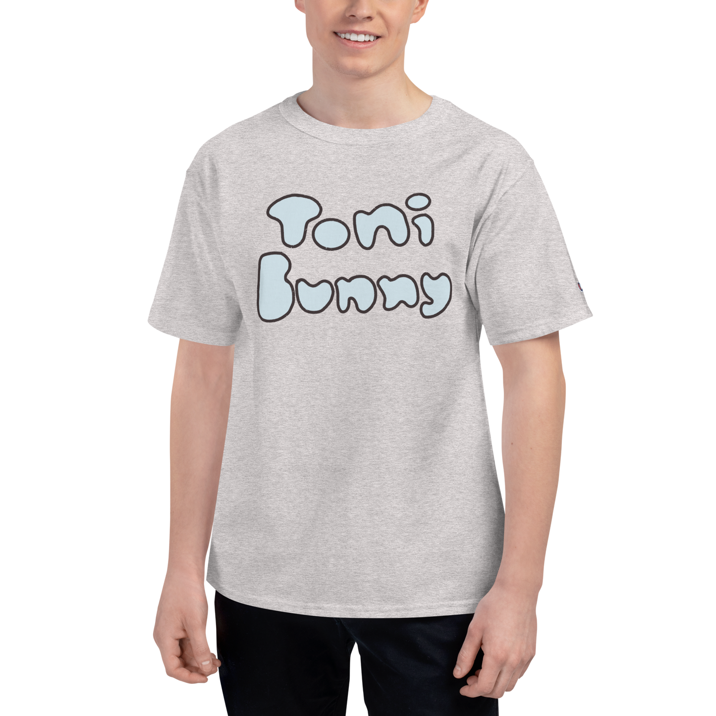 π ToniBunny Blue Bubble Letter Men's Champion T-Shirt π