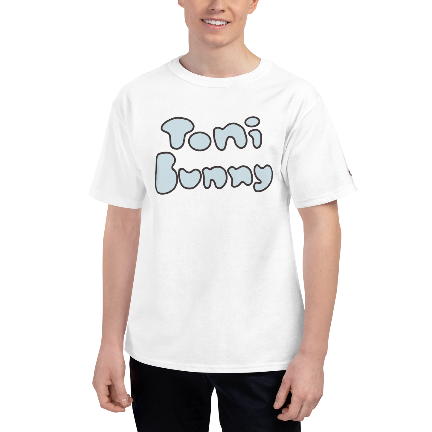 π ToniBunny Blue Bubble Letter Men's Champion T-Shirt π