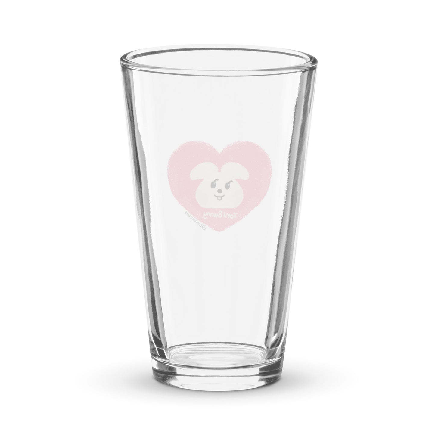 π ToniBunny Pink Heart Logo Pint Glass π