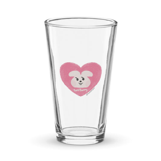 π ToniBunny Pink Heart Logo Pint Glass π