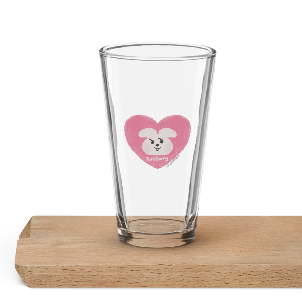 π ToniBunny Pink Heart Logo Pint Glass π