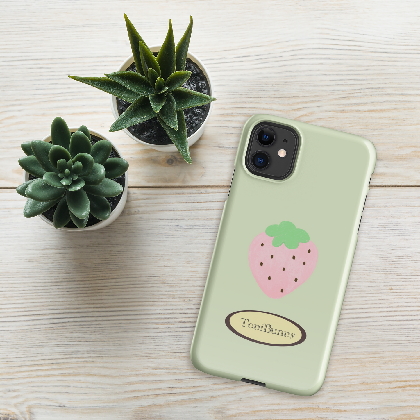π Green Strawberry iPhone Tough Case π