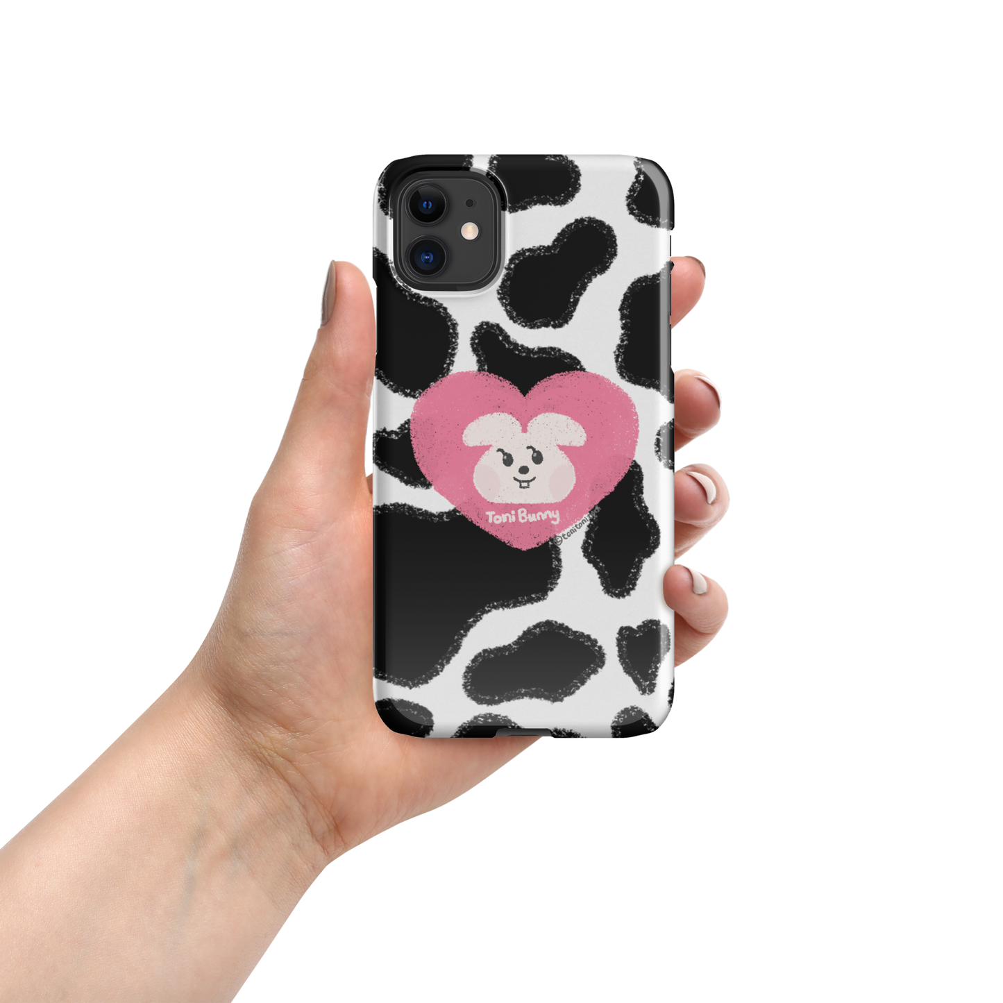 π ToniBunny Pink Heart Logo Cow Print Edition iPhone Snap Case π