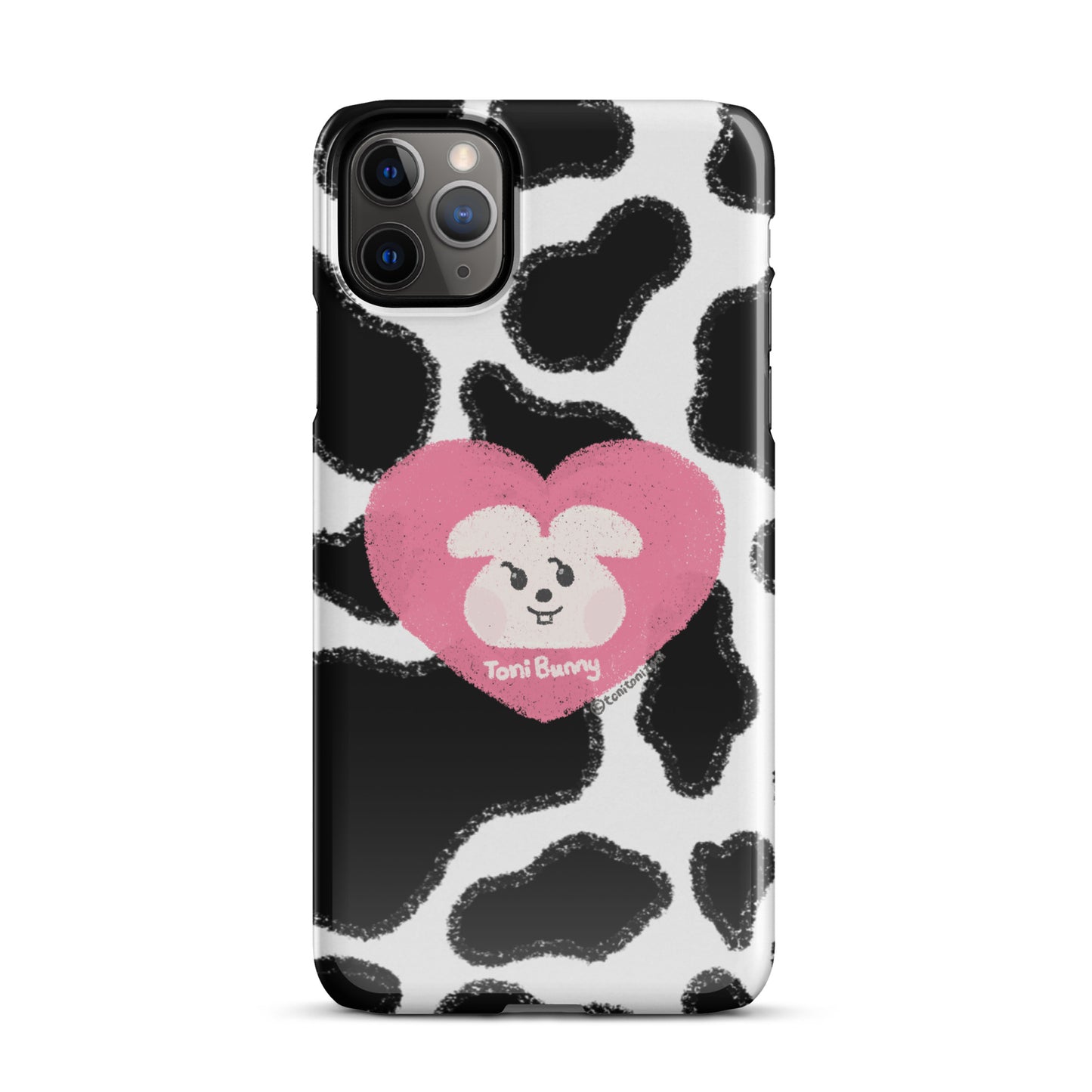 π ToniBunny Pink Heart Logo Cow Print Edition iPhone Snap Case π