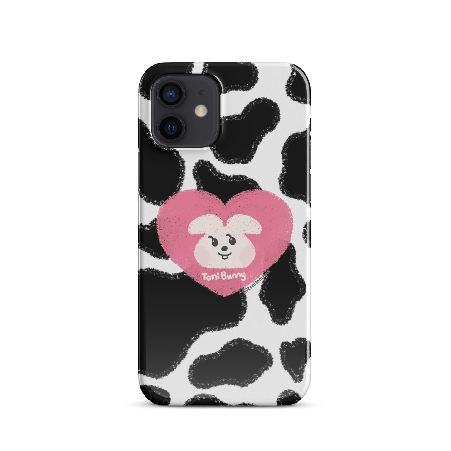 π ToniBunny Pink Heart Logo Cow Print Edition iPhone Snap Case π
