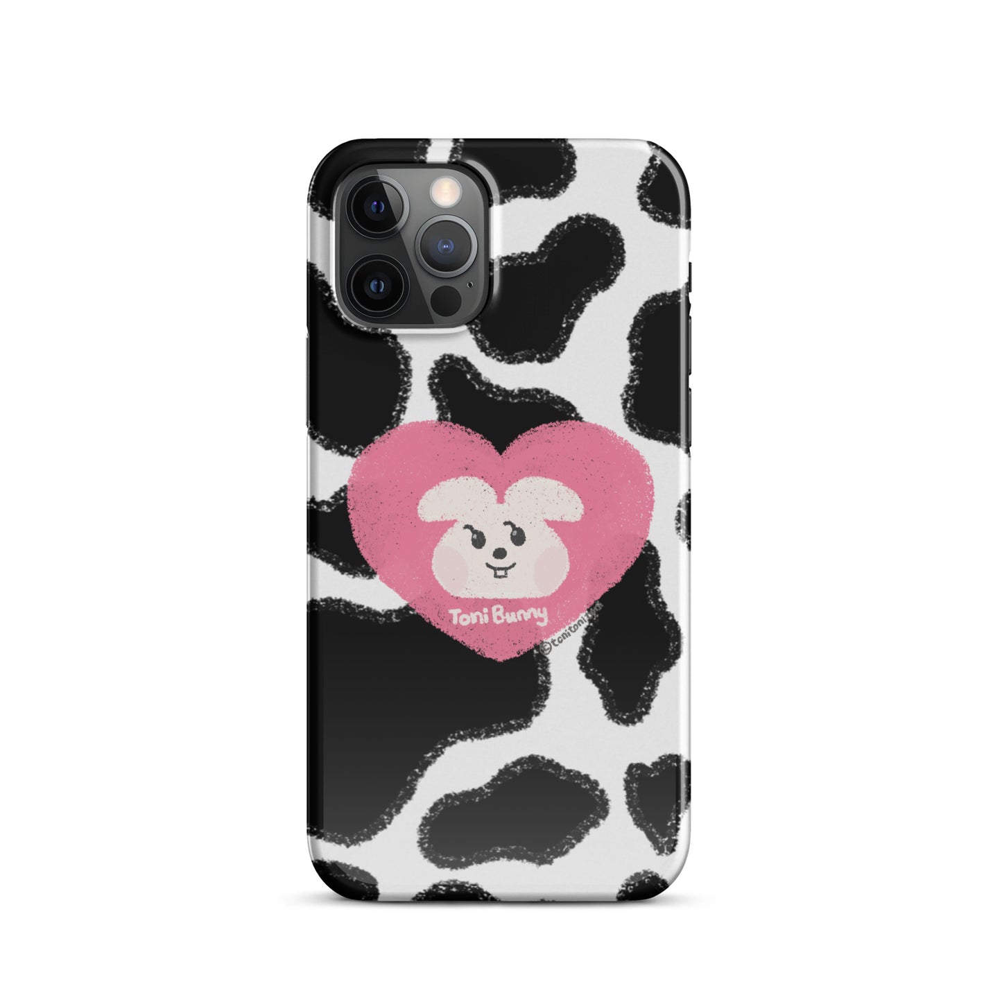 π ToniBunny Pink Heart Logo Cow Print Edition iPhone Snap Case π