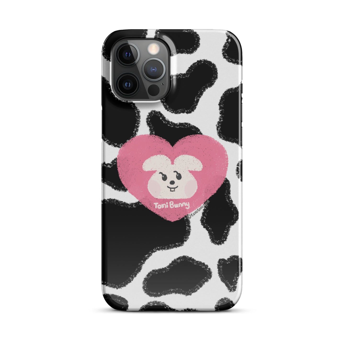 π ToniBunny Pink Heart Logo Cow Print Edition iPhone Snap Case π