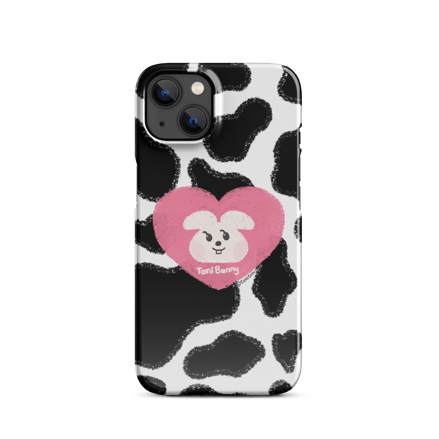π ToniBunny Pink Heart Logo Cow Print Edition iPhone Snap Case π
