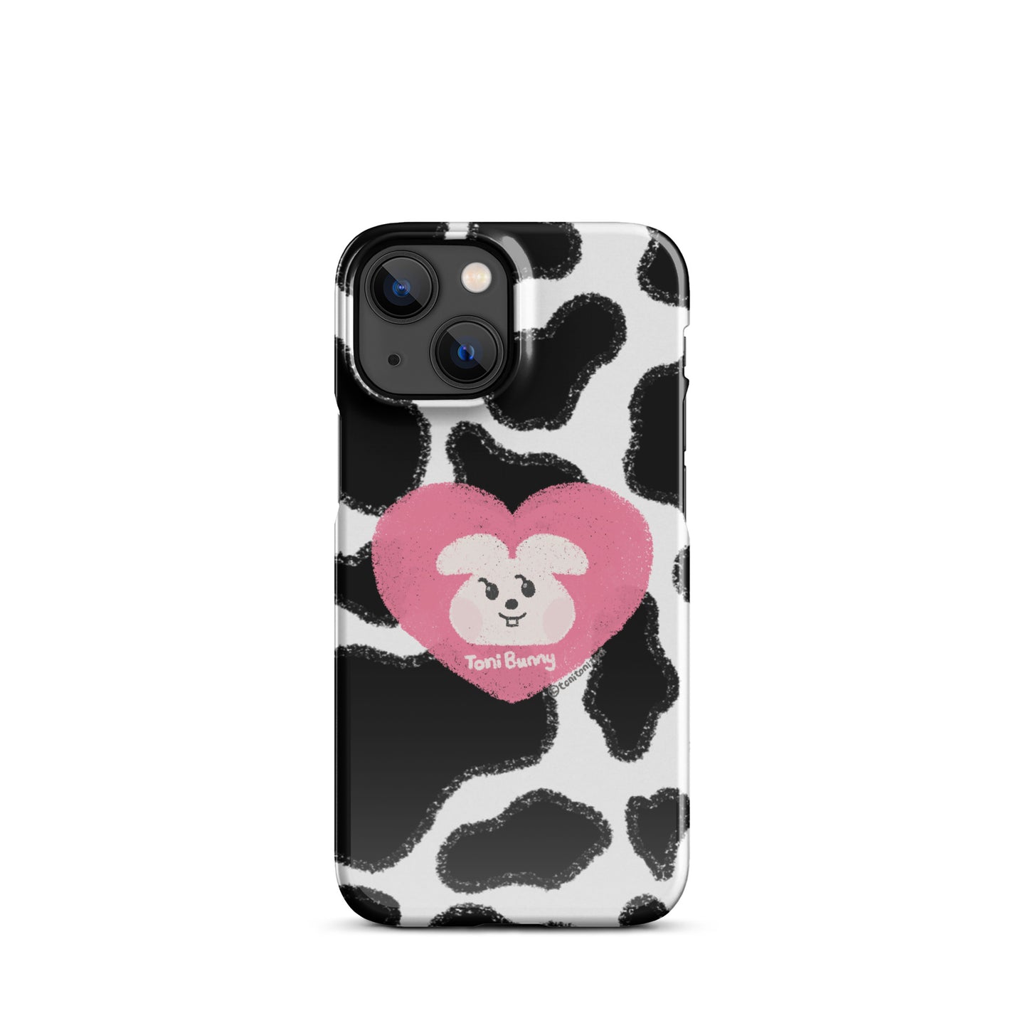 π ToniBunny Pink Heart Logo Cow Print Edition iPhone Snap Case π