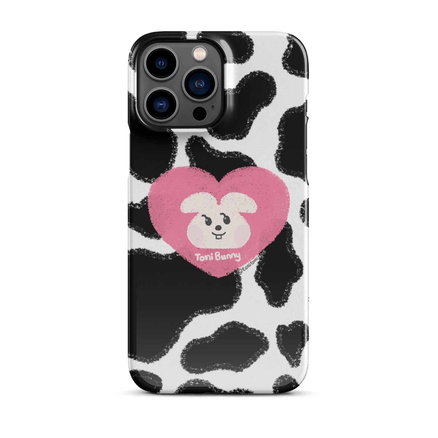π ToniBunny Pink Heart Logo Cow Print Edition iPhone Snap Case π