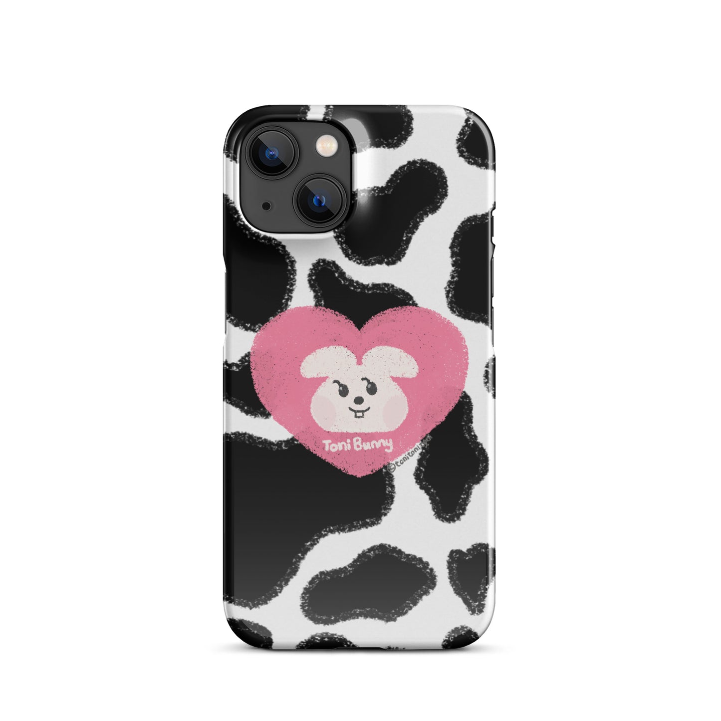 π ToniBunny Pink Heart Logo Cow Print Edition iPhone Snap Case π
