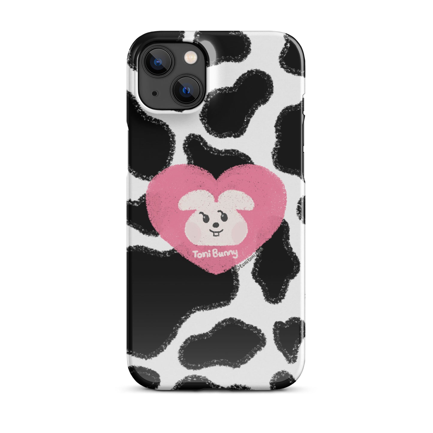 π ToniBunny Pink Heart Logo Cow Print Edition iPhone Snap Case π