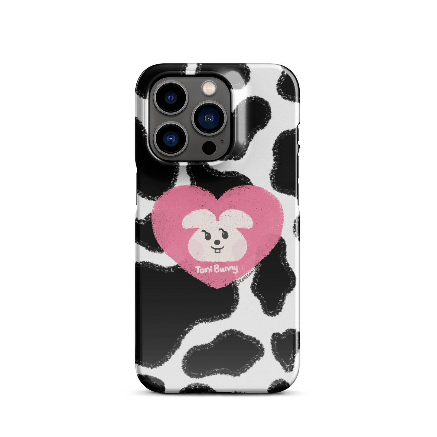 π ToniBunny Pink Heart Logo Cow Print Edition iPhone Snap Case π