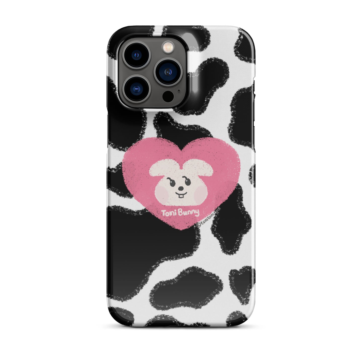 π ToniBunny Pink Heart Logo Cow Print Edition iPhone Snap Case π