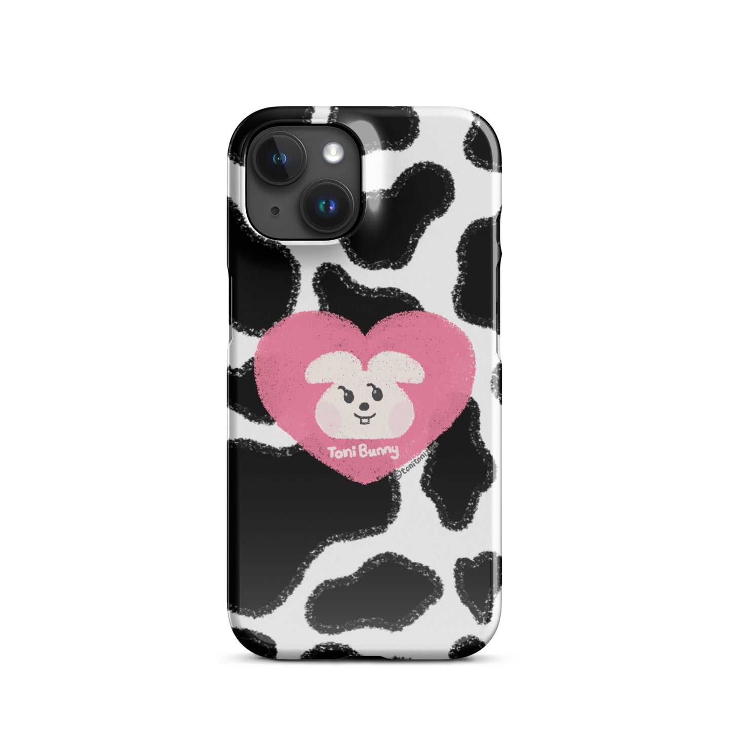 π ToniBunny Pink Heart Logo Cow Print Edition iPhone Snap Case π