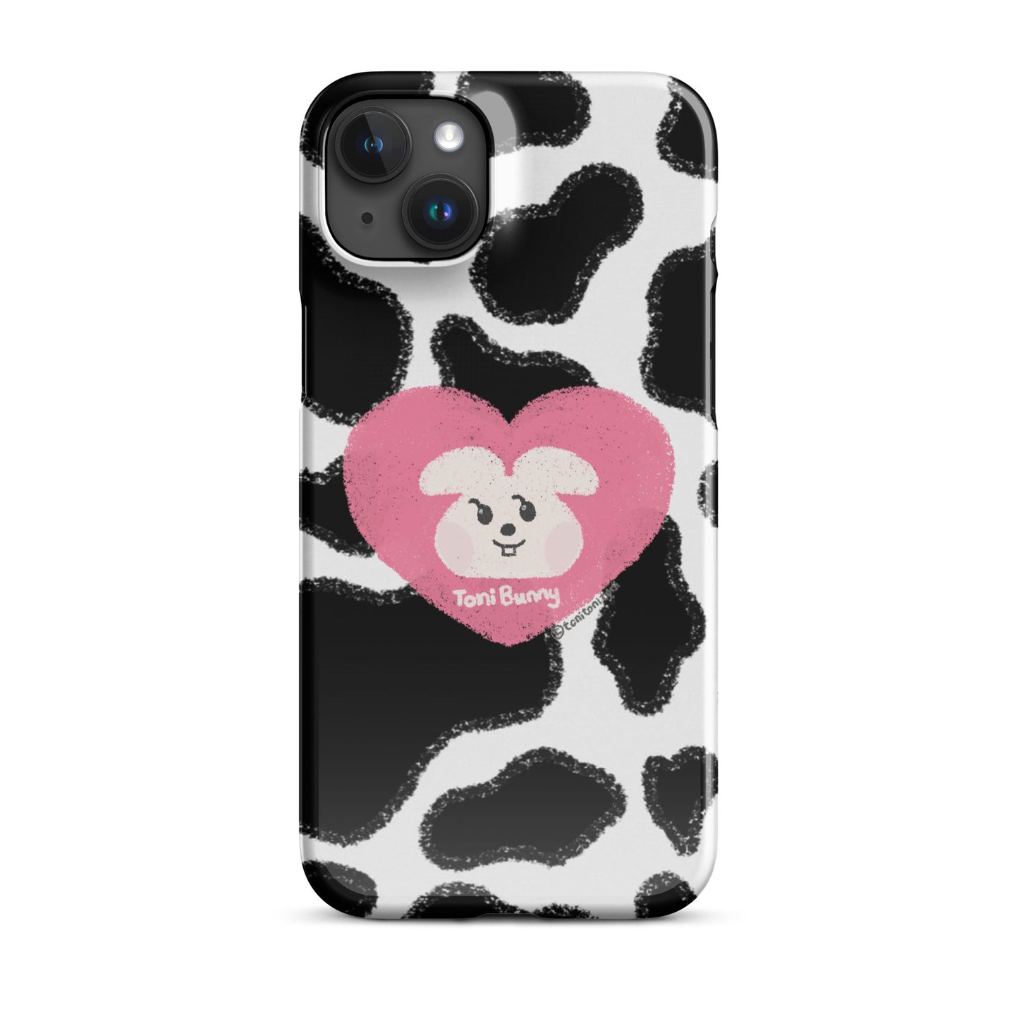π ToniBunny Pink Heart Logo Cow Print Edition iPhone Snap Case π
