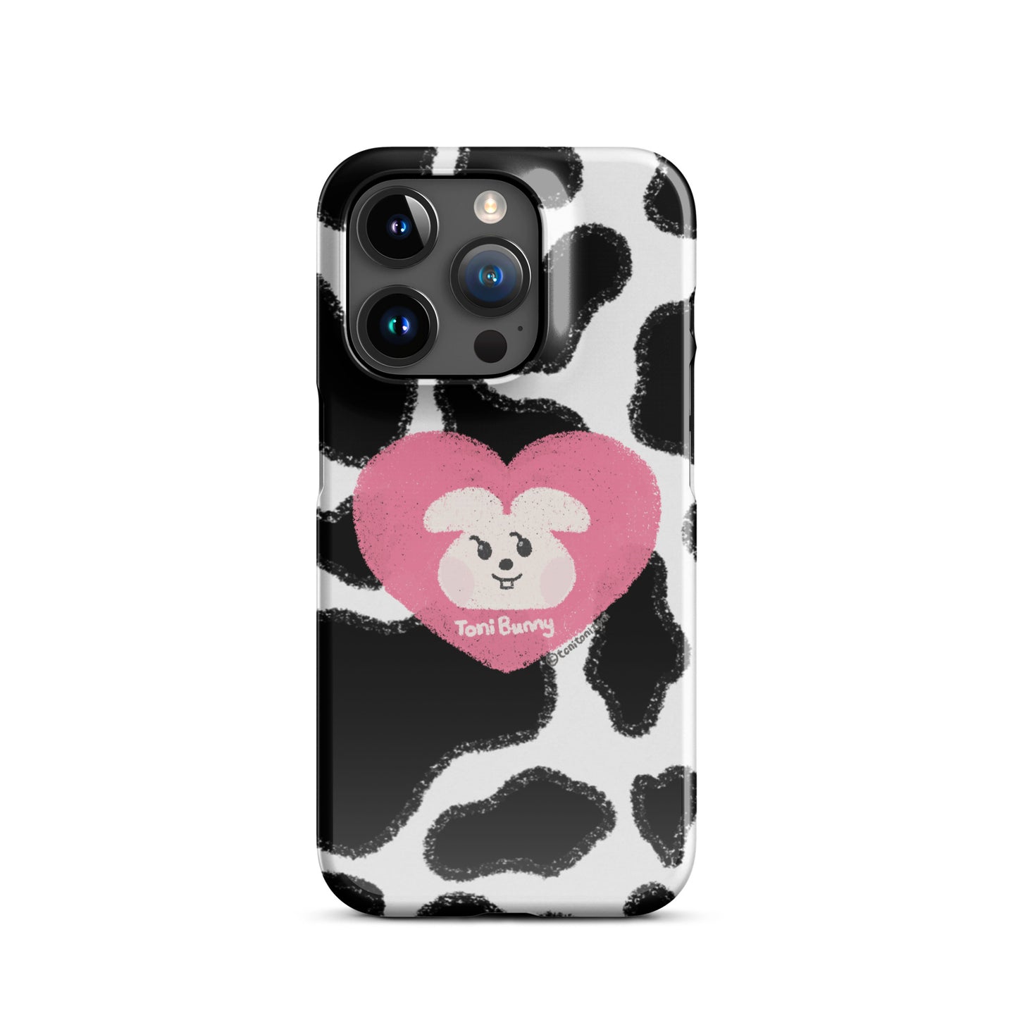 π ToniBunny Pink Heart Logo Cow Print Edition iPhone Snap Case π