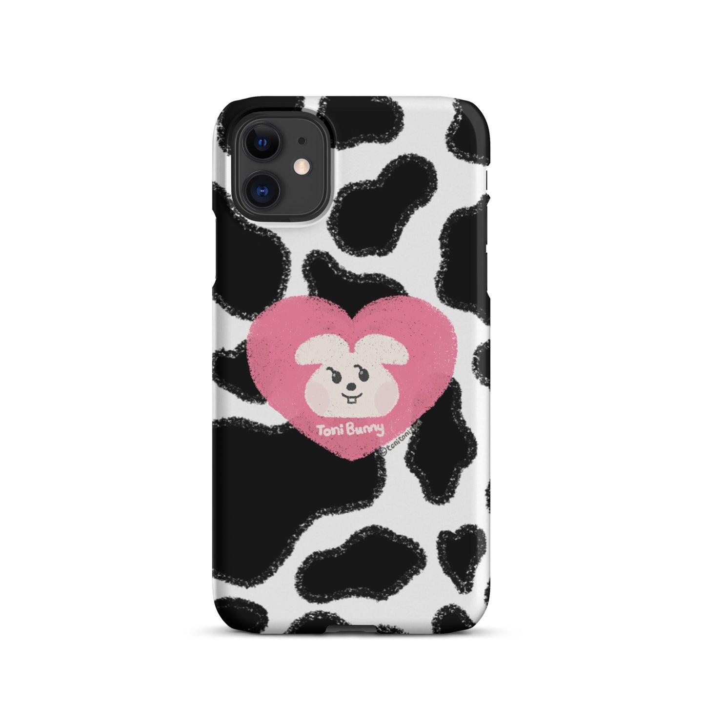 π ToniBunny Pink Heart Logo Cow Print Edition iPhone Snap Case π