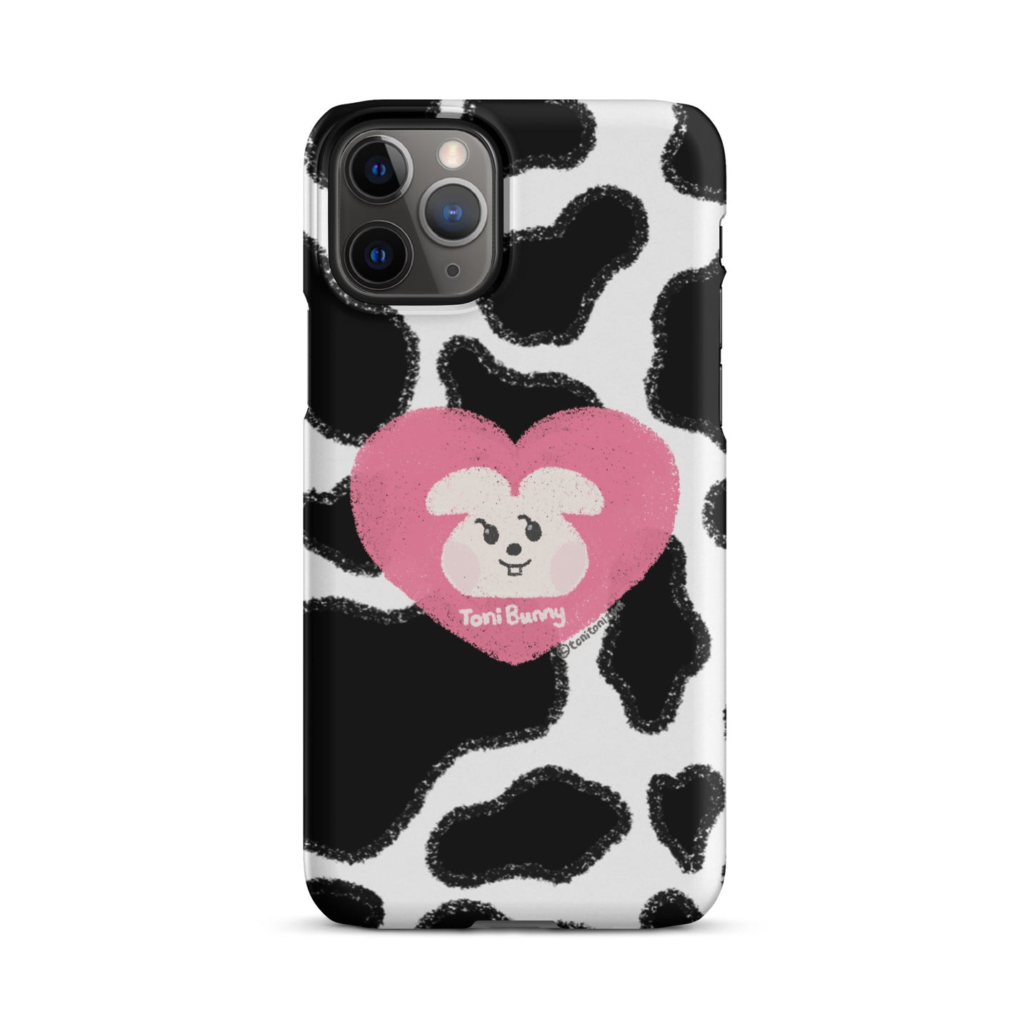 π ToniBunny Pink Heart Logo Cow Print Edition iPhone Snap Case π