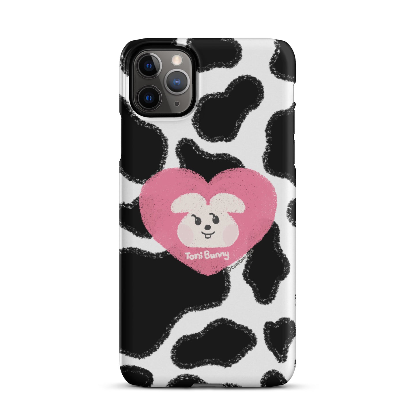 π ToniBunny Pink Heart Logo Cow Print Edition iPhone Snap Case π
