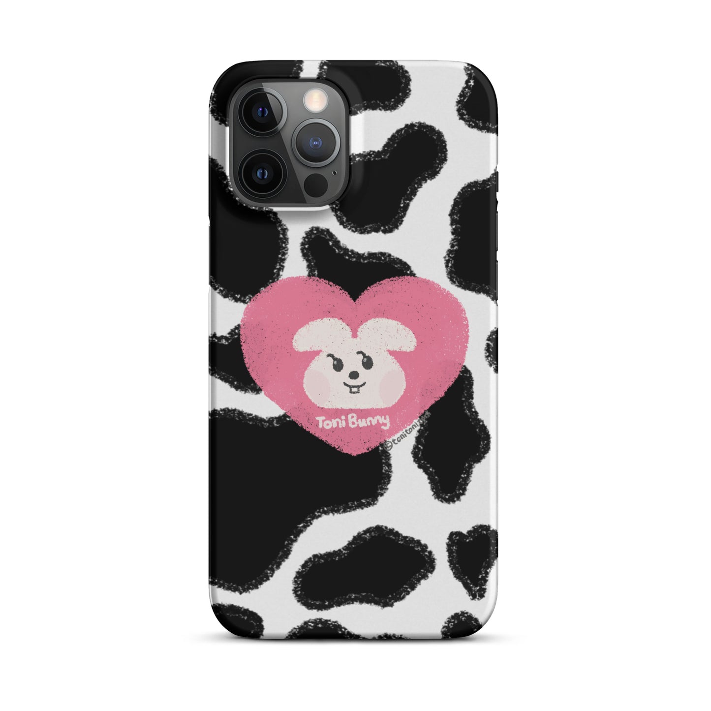 π ToniBunny Pink Heart Logo Cow Print Edition iPhone Snap Case π