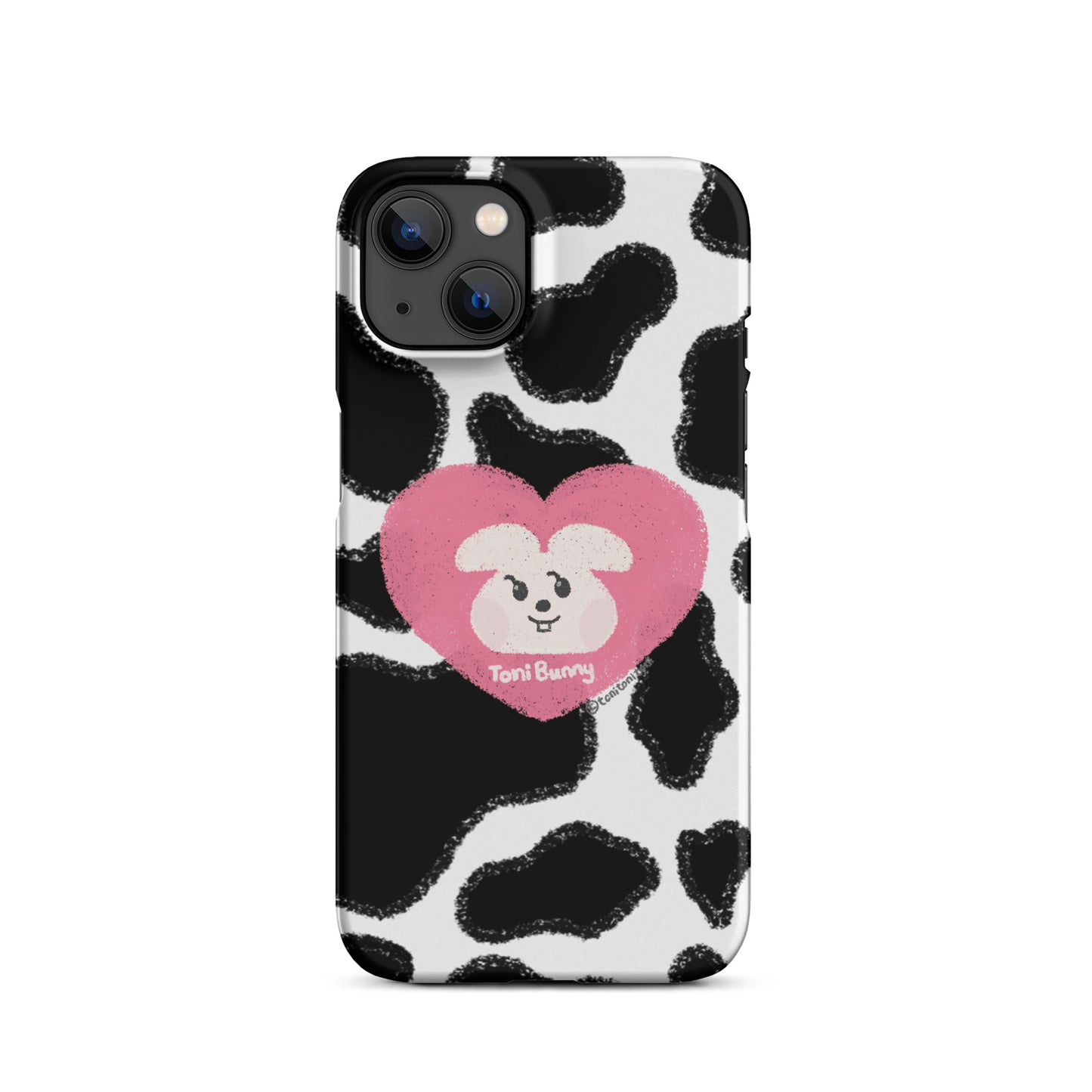 π ToniBunny Pink Heart Logo Cow Print Edition iPhone Snap Case π