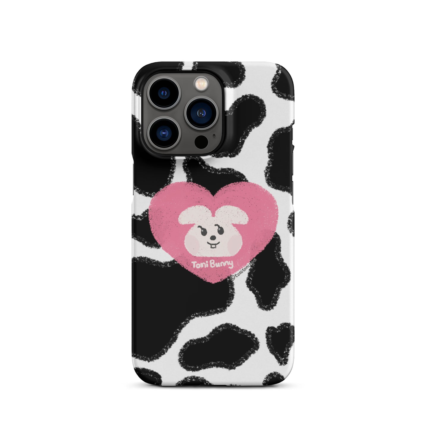 π ToniBunny Pink Heart Logo Cow Print Edition iPhone Snap Case π