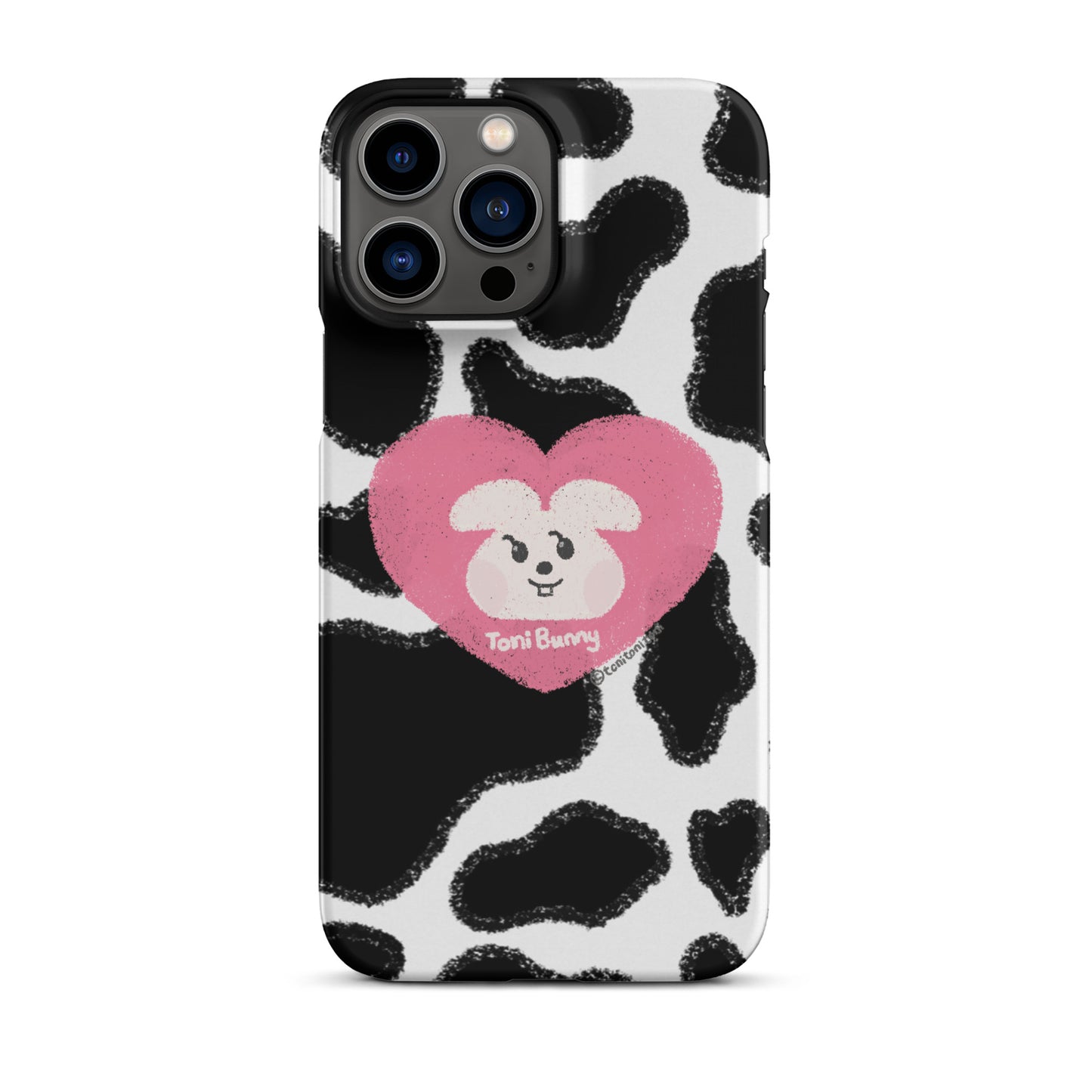π ToniBunny Pink Heart Logo Cow Print Edition iPhone Snap Case π
