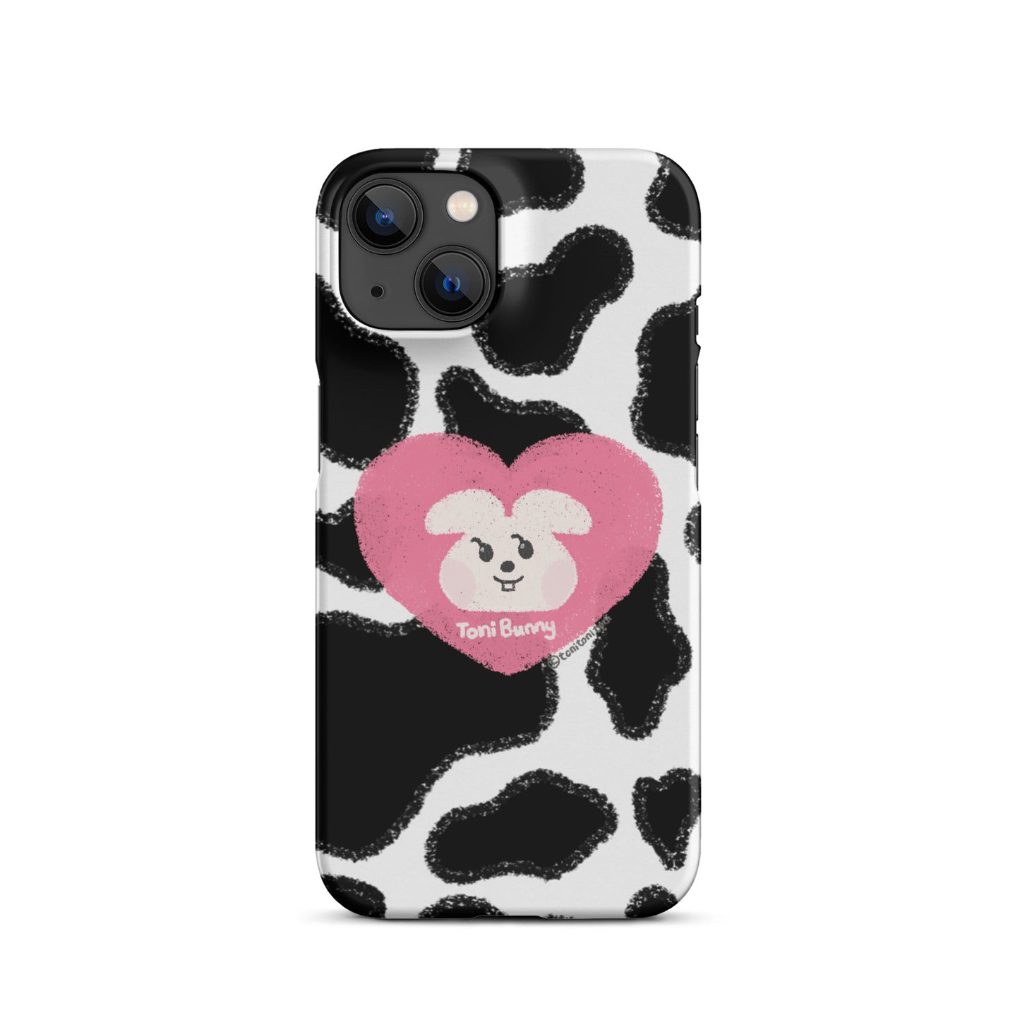 π ToniBunny Pink Heart Logo Cow Print Edition iPhone Snap Case π