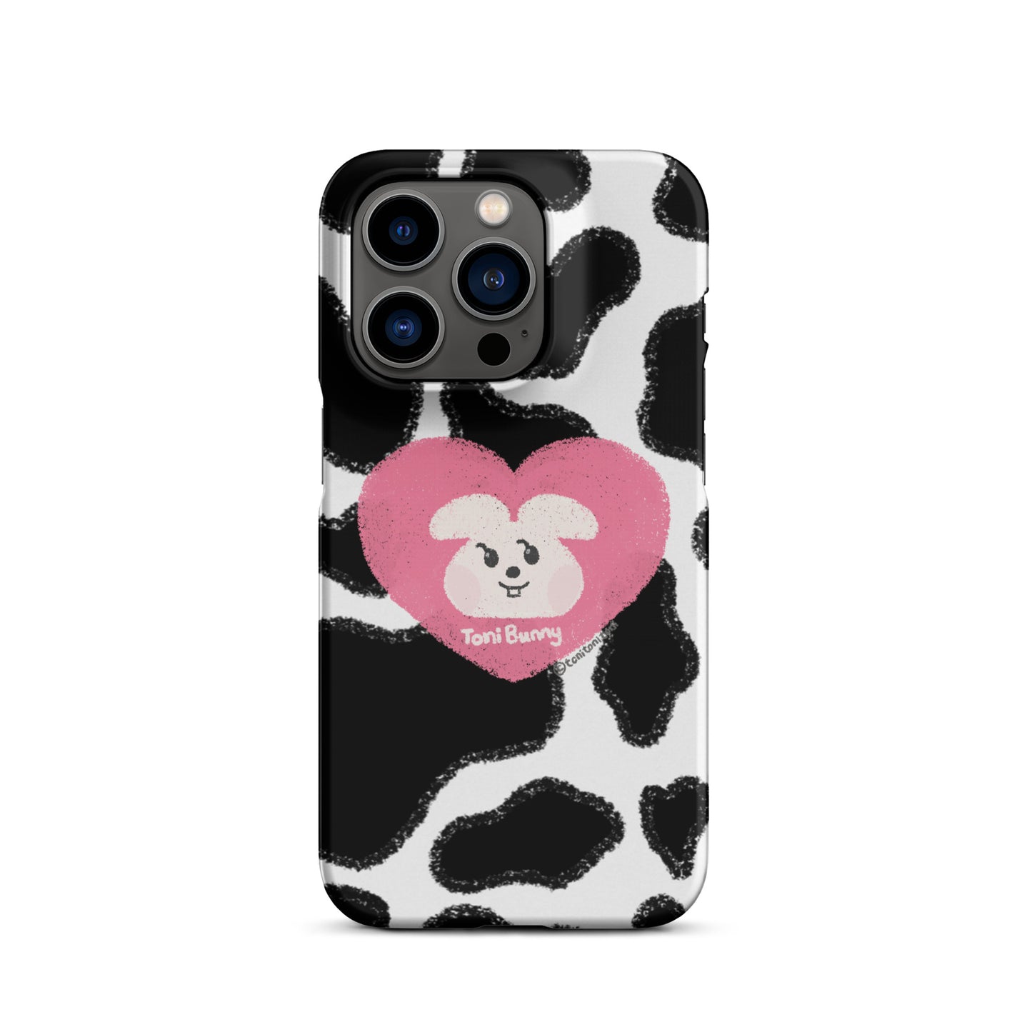 π ToniBunny Pink Heart Logo Cow Print Edition iPhone Snap Case π