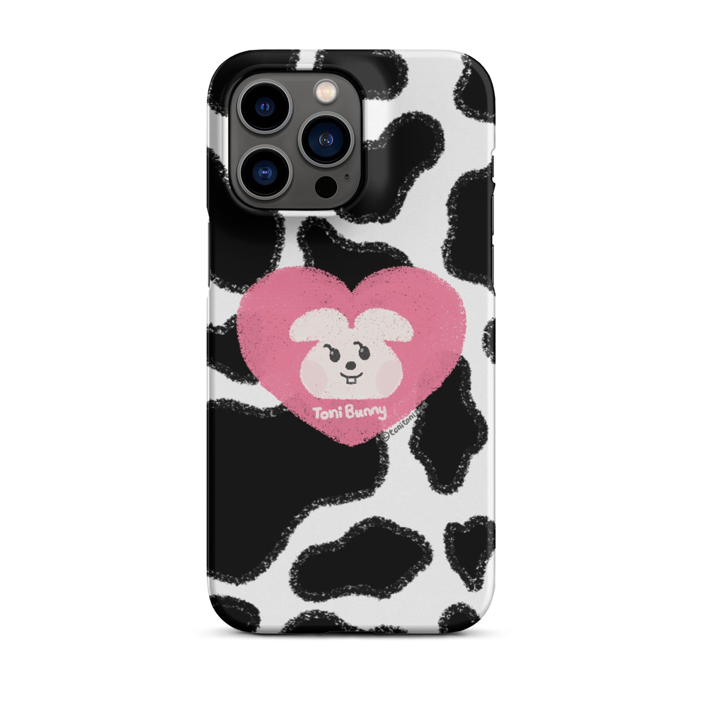 π ToniBunny Pink Heart Logo Cow Print Edition iPhone Snap Case π