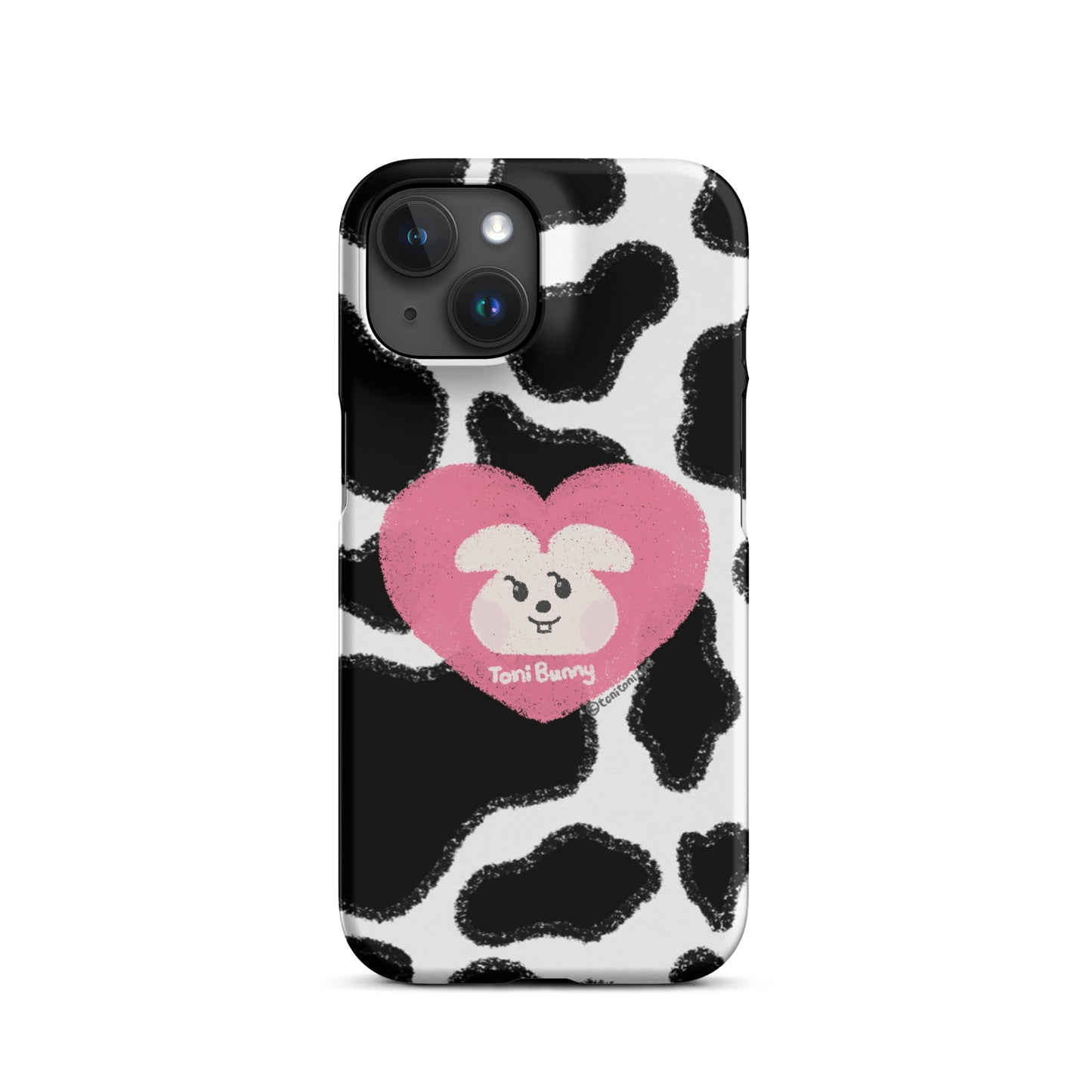 π ToniBunny Pink Heart Logo Cow Print Edition iPhone Snap Case π