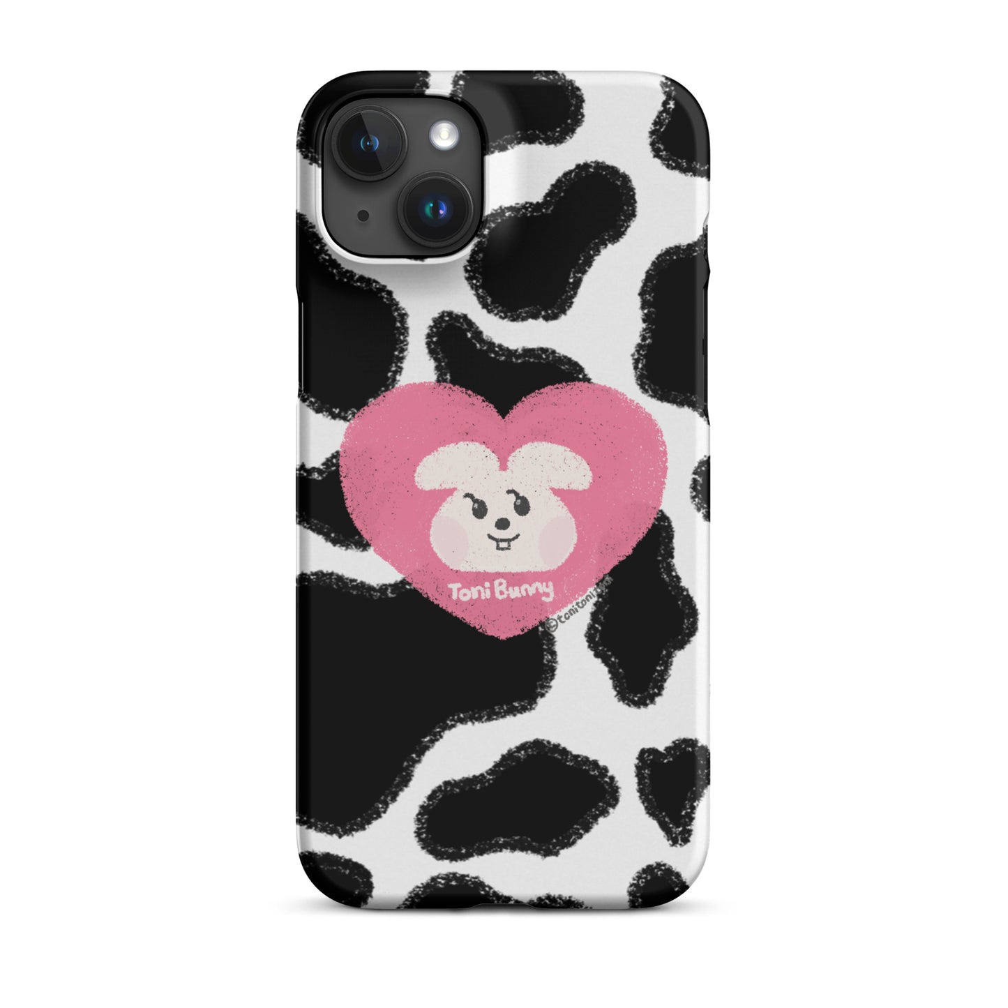 π ToniBunny Pink Heart Logo Cow Print Edition iPhone Snap Case π