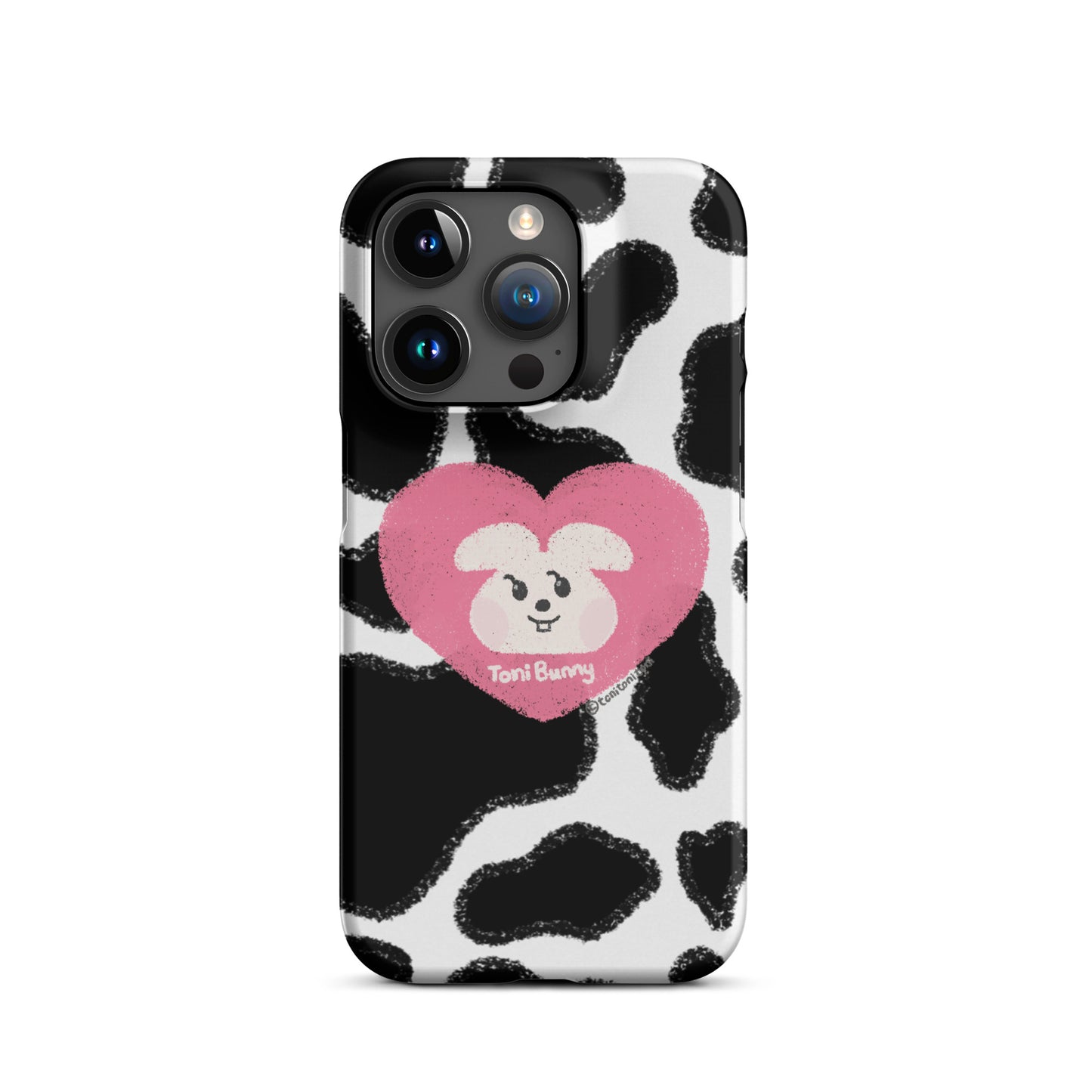 π ToniBunny Pink Heart Logo Cow Print Edition iPhone Snap Case π