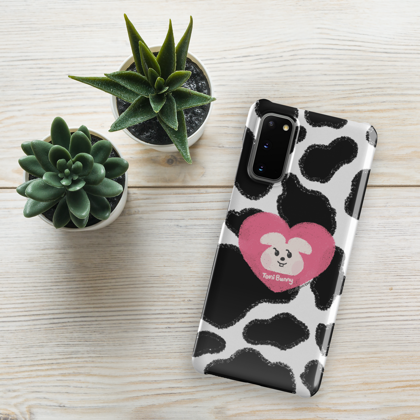 π ToniBunny Pink Heart Logo Cow Print Edition Samsung Snap Case π