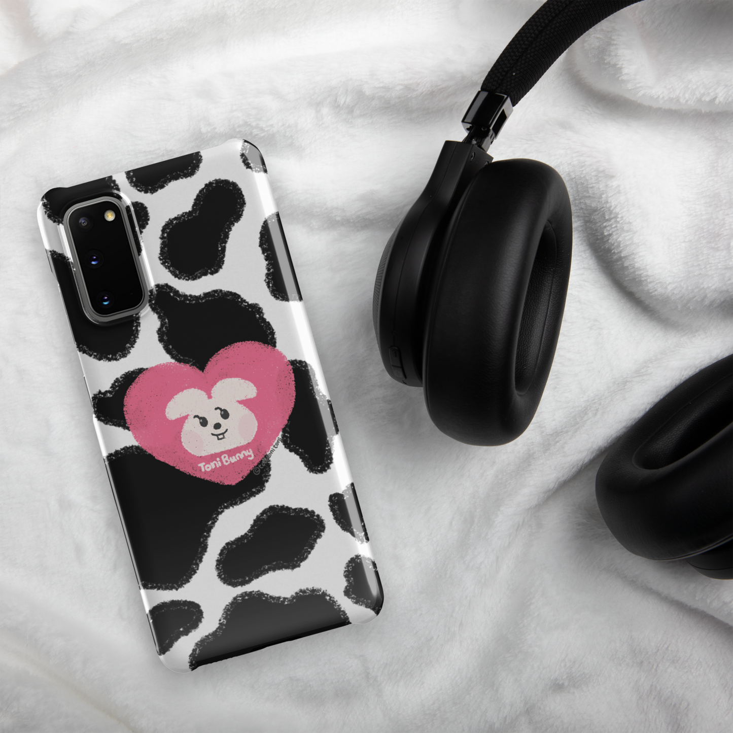 π ToniBunny Pink Heart Logo Cow Print Edition Samsung Snap Case π