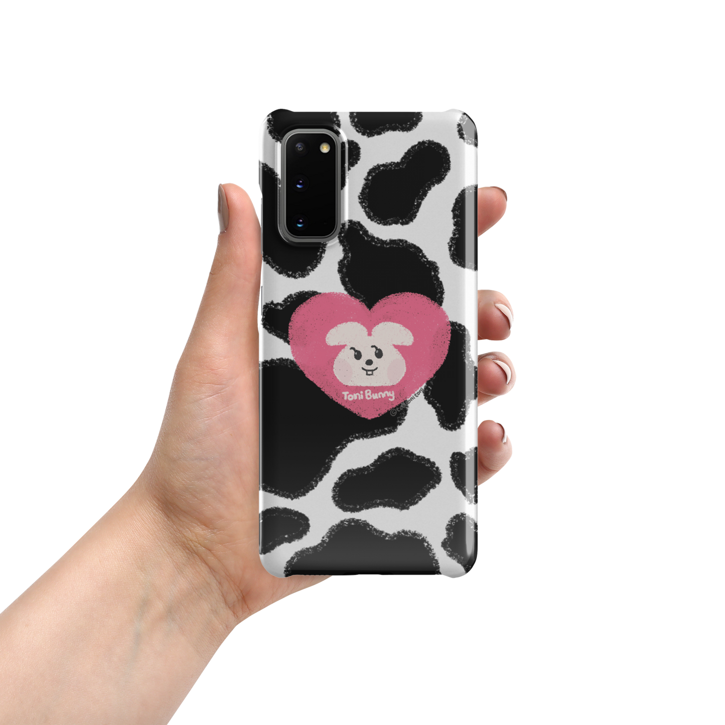 π ToniBunny Pink Heart Logo Cow Print Edition Samsung Snap Case π