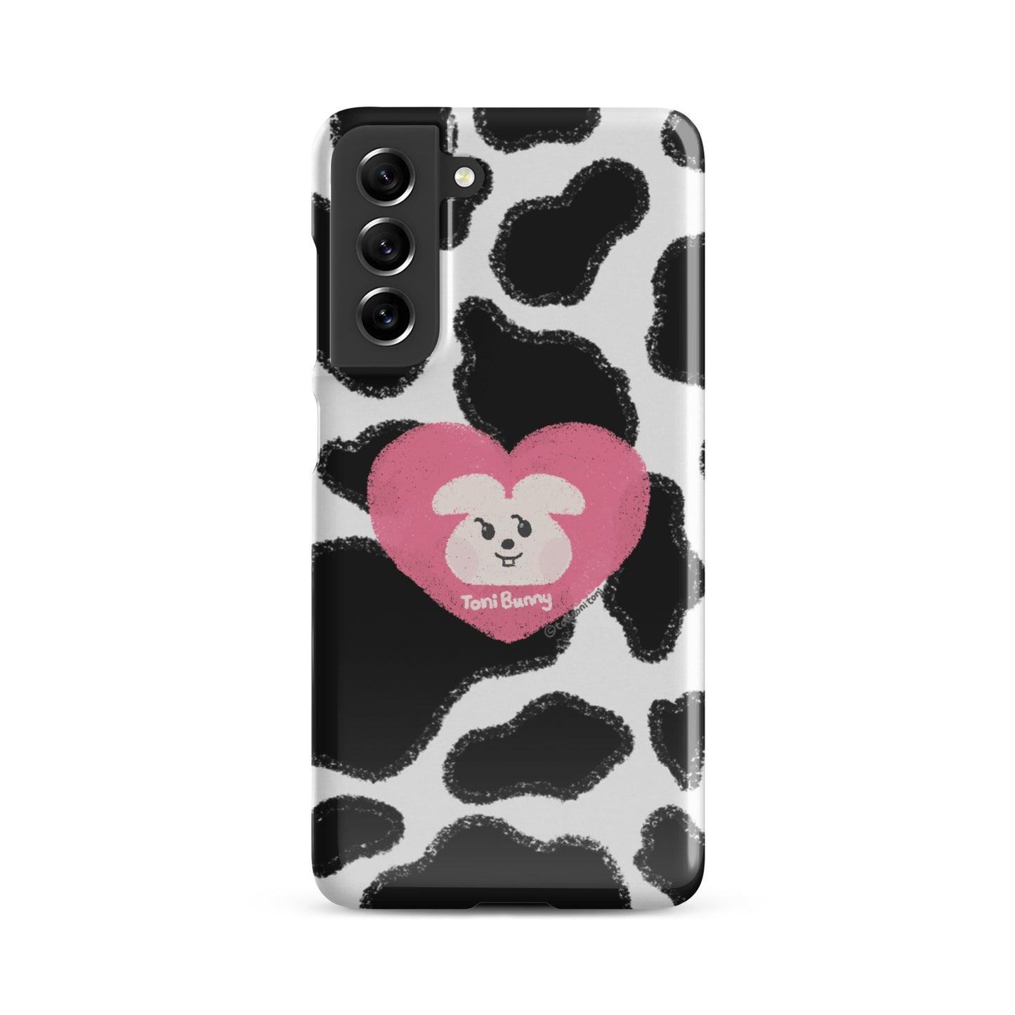 π ToniBunny Pink Heart Logo Cow Print Edition Samsung Snap Case π