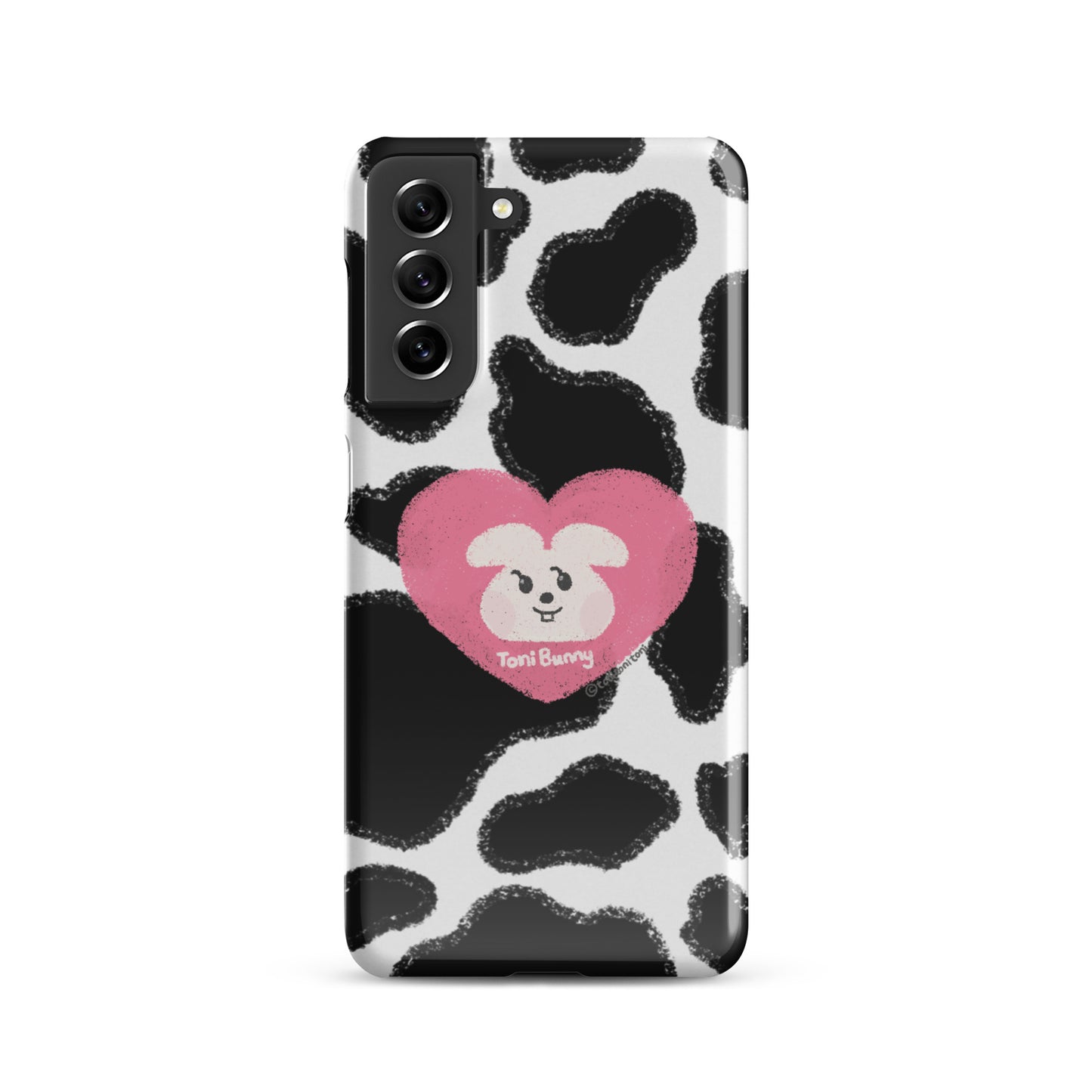π ToniBunny Pink Heart Logo Cow Print Edition Samsung Snap Case π