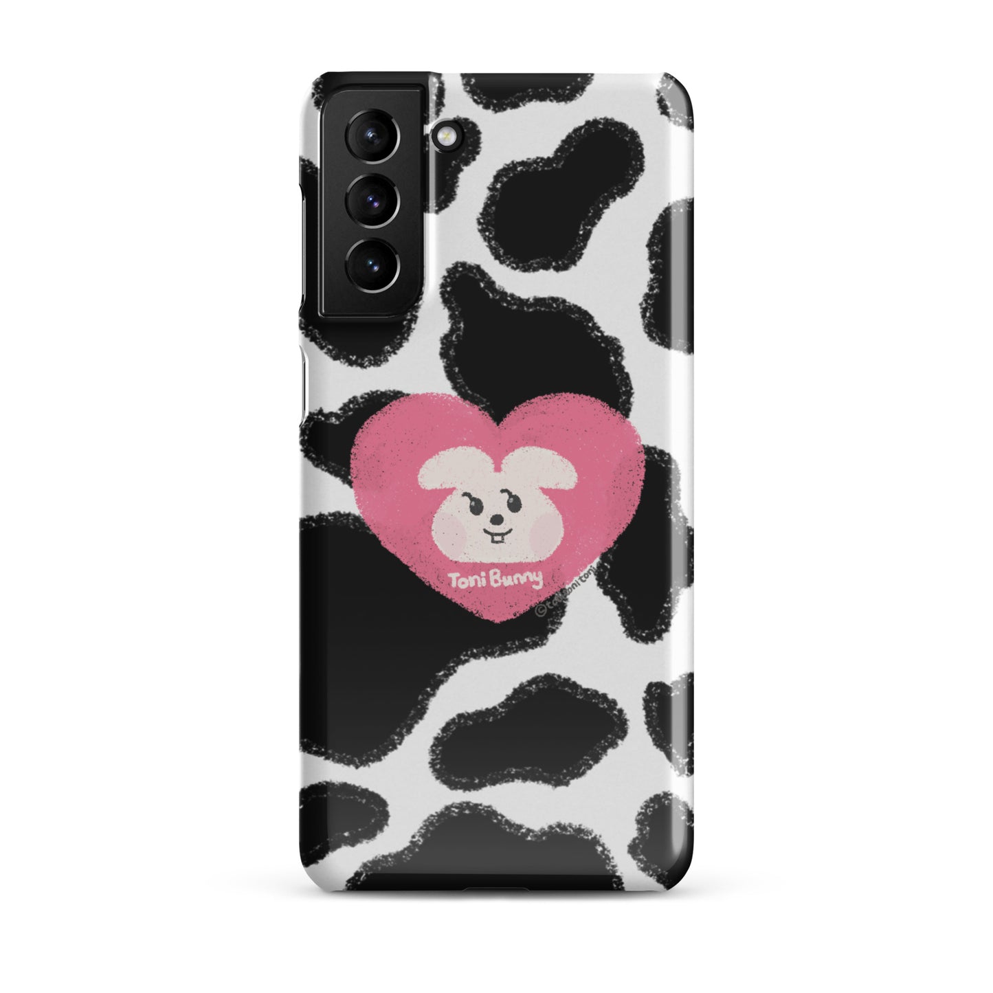 π ToniBunny Pink Heart Logo Cow Print Edition Samsung Snap Case π