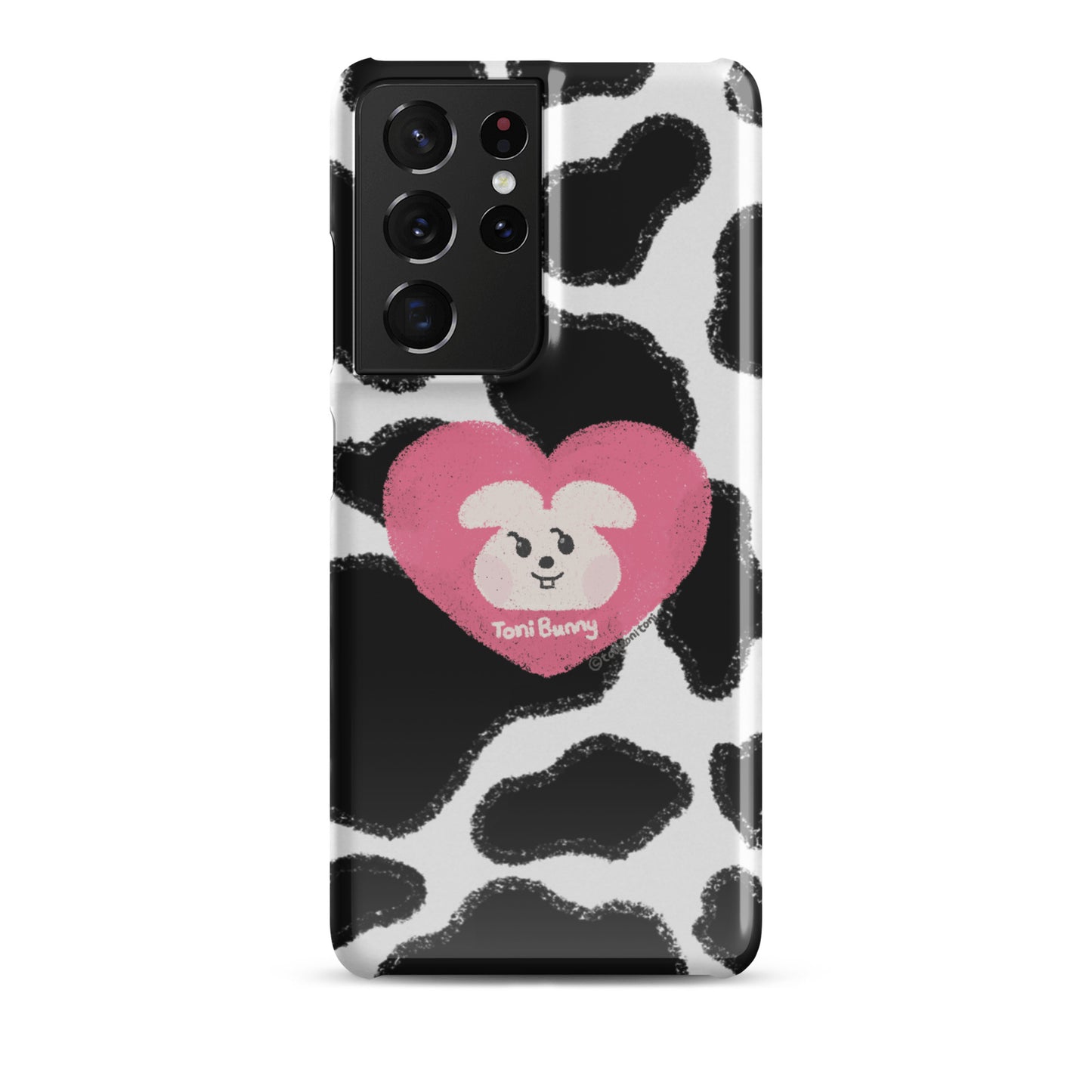 π ToniBunny Pink Heart Logo Cow Print Edition Samsung Snap Case π
