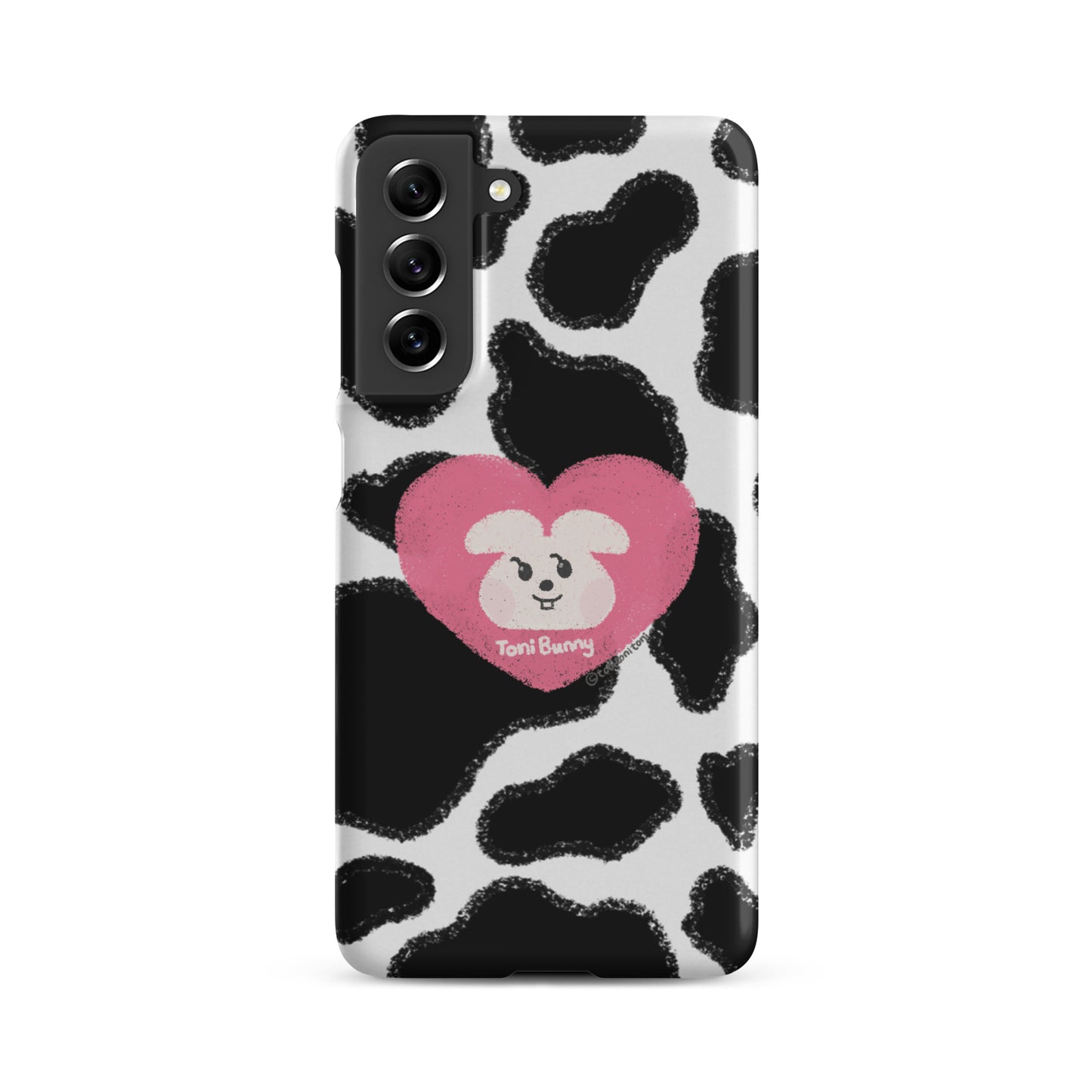 π ToniBunny Pink Heart Logo Cow Print Edition Samsung Snap Case π