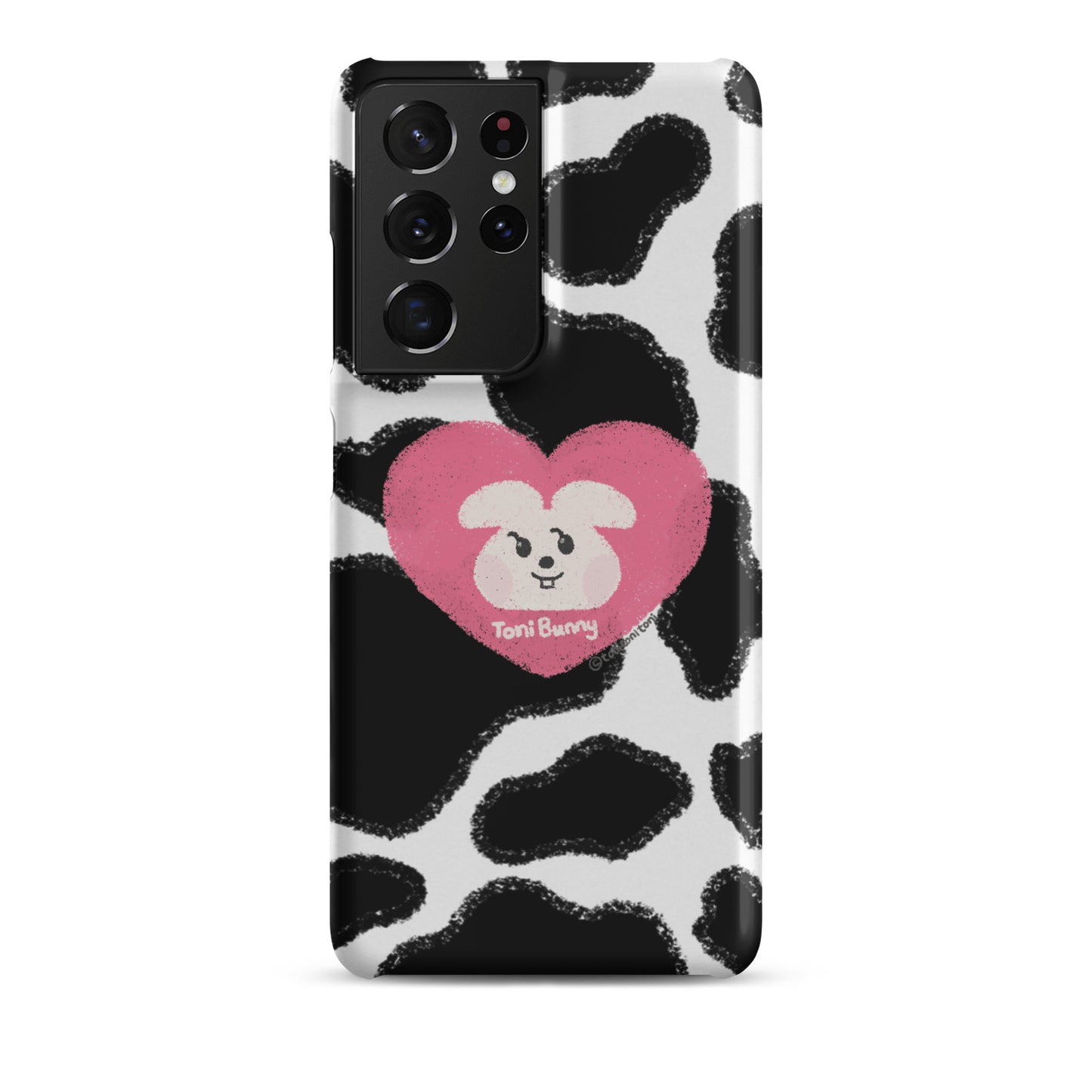 π ToniBunny Pink Heart Logo Cow Print Edition Samsung Snap Case π