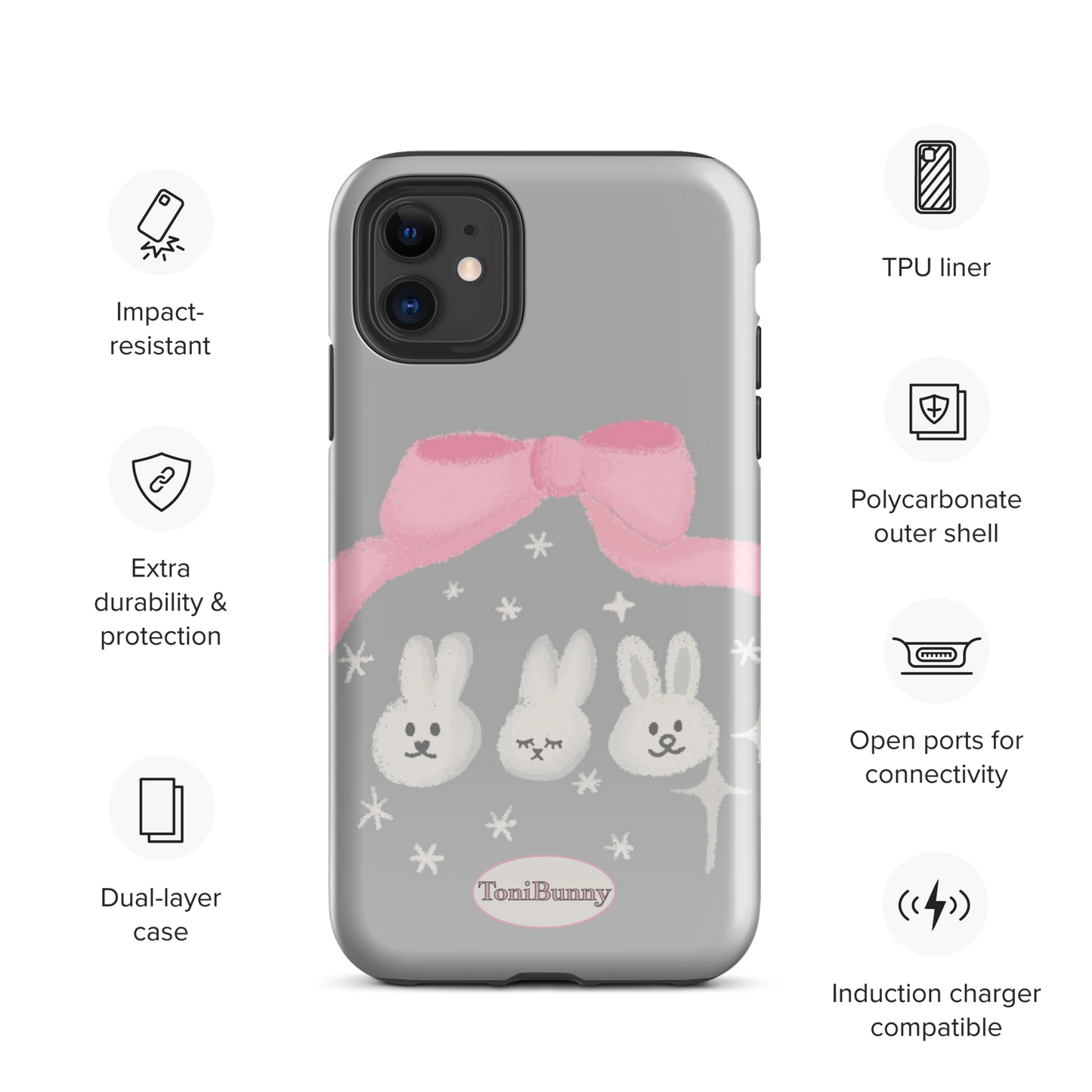 π ToniBunny Ribbon Bunny Friends iPhone Tough Case π