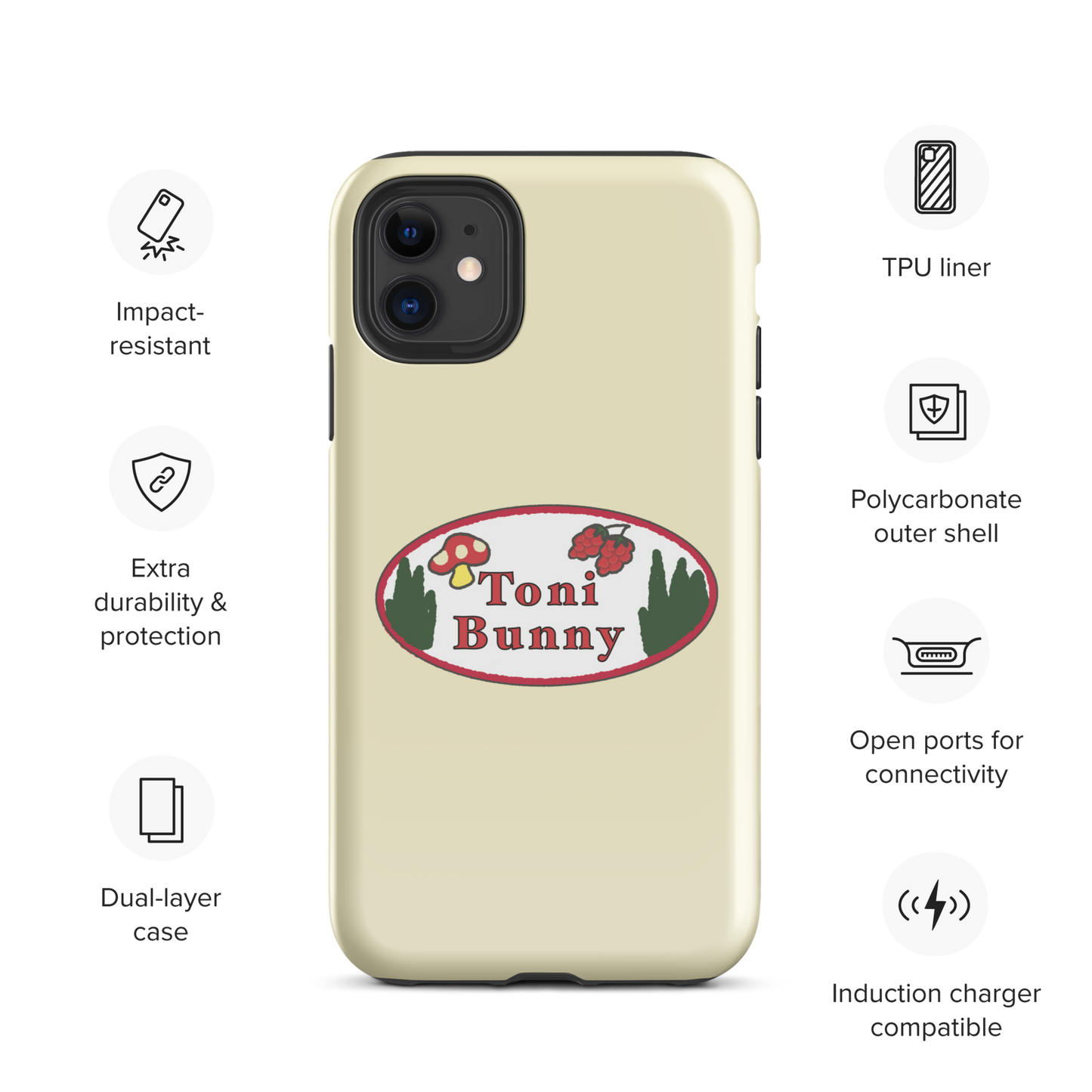 π ToniBunny Mushroom Logo iPhone Tough Case π