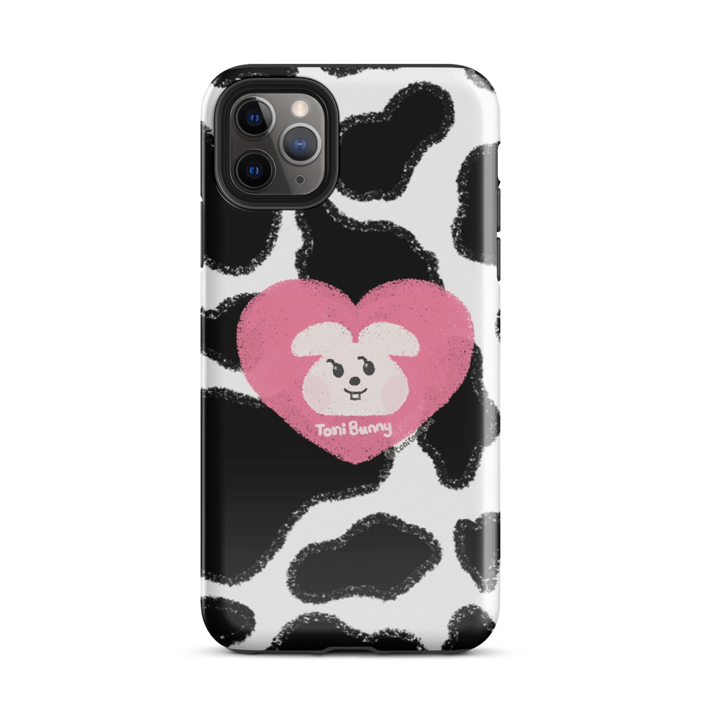 π ToniBunny Pink Heart Logo Cow Print Edition iPhone Tough Case π