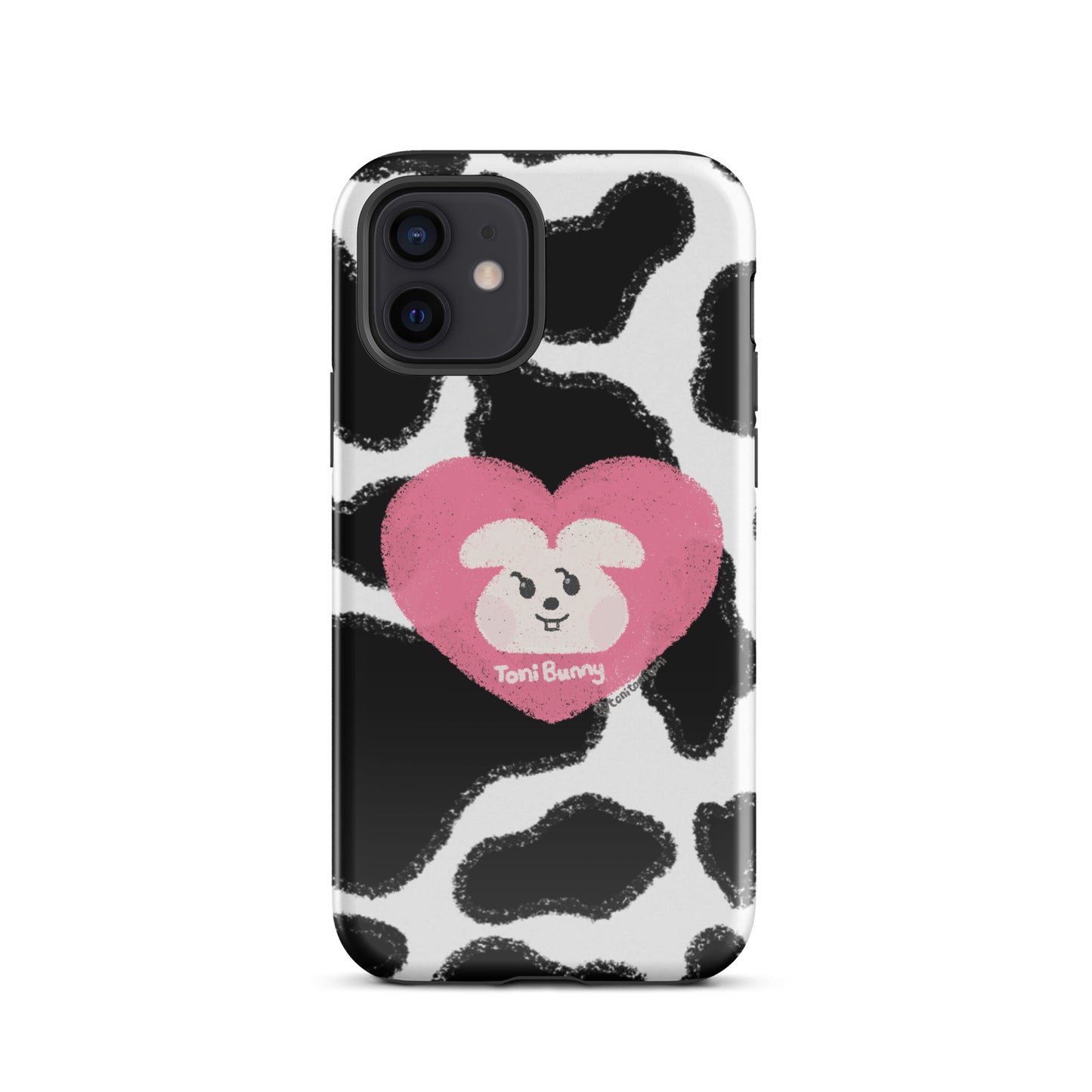 π ToniBunny Pink Heart Logo Cow Print Edition iPhone Tough Case π